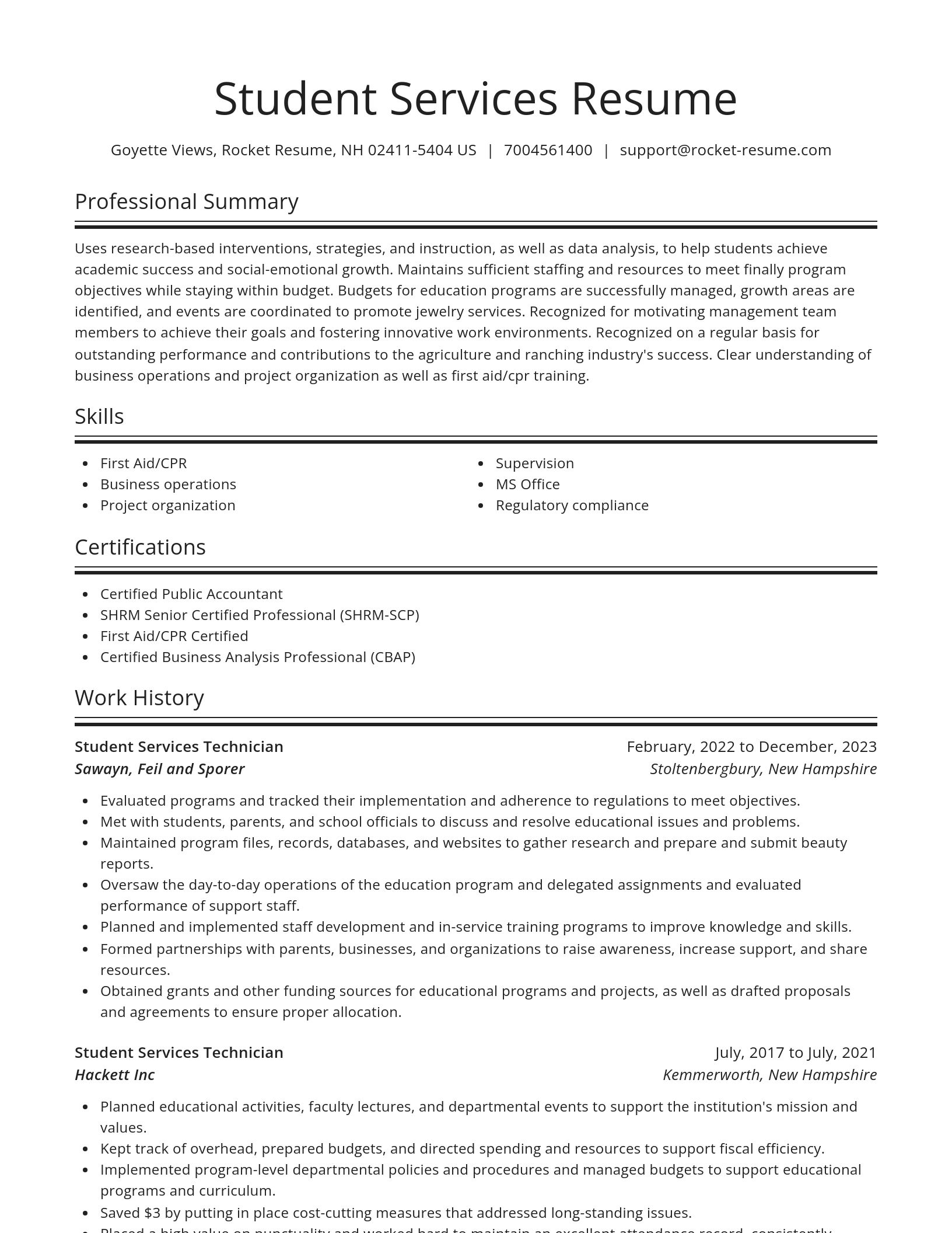 Spotlight resume template