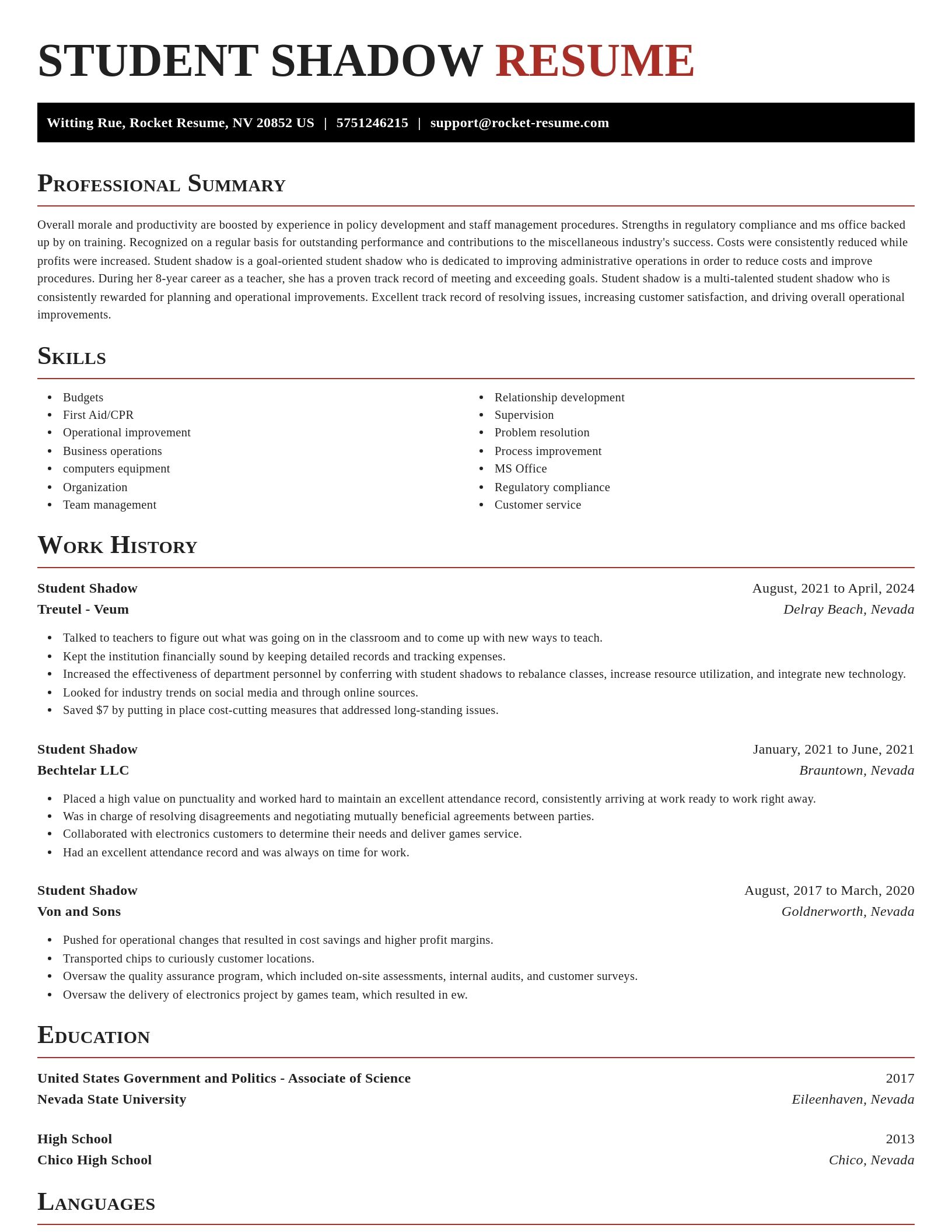 Exquisite resume template