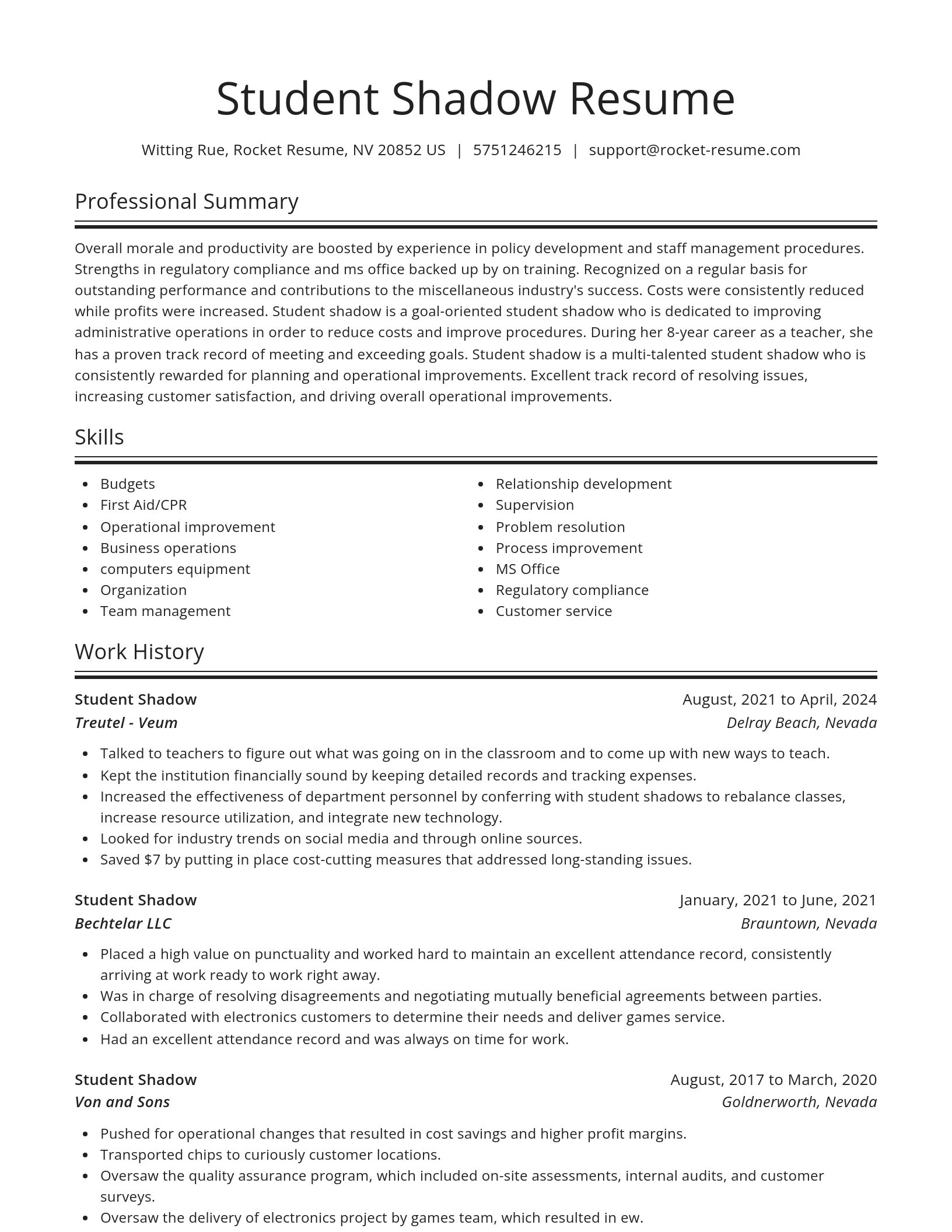 Spotlight resume template
