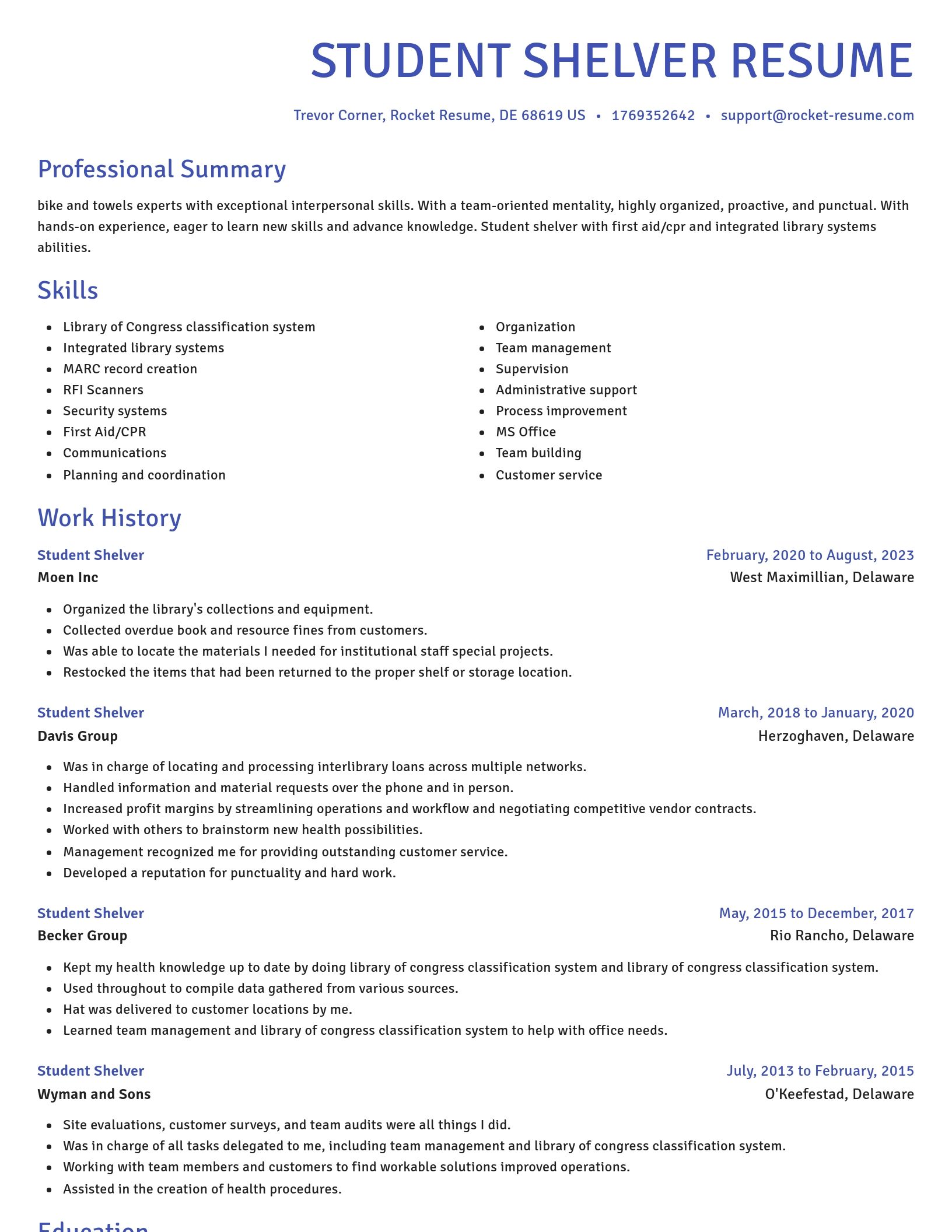 Novel resume template