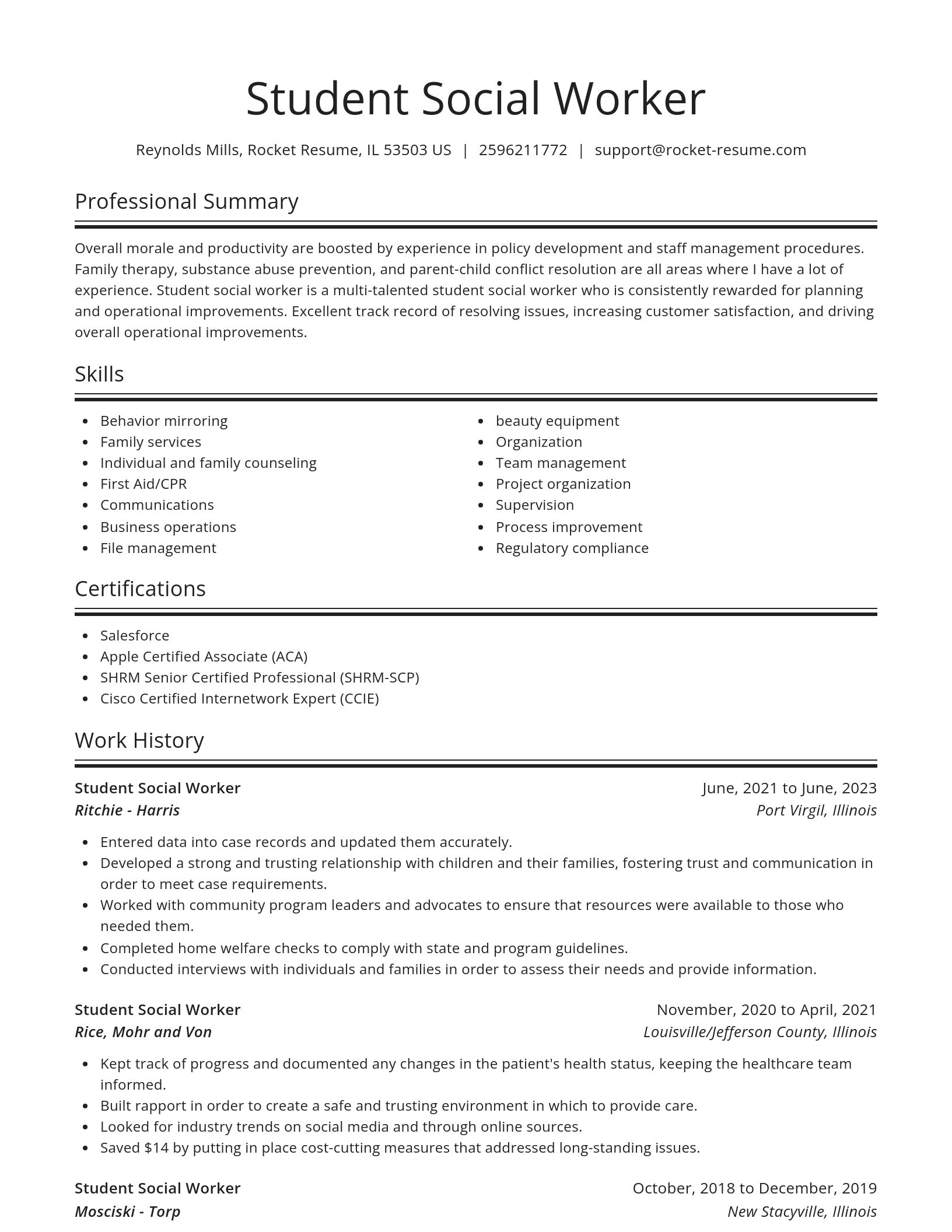 Spotlight resume template