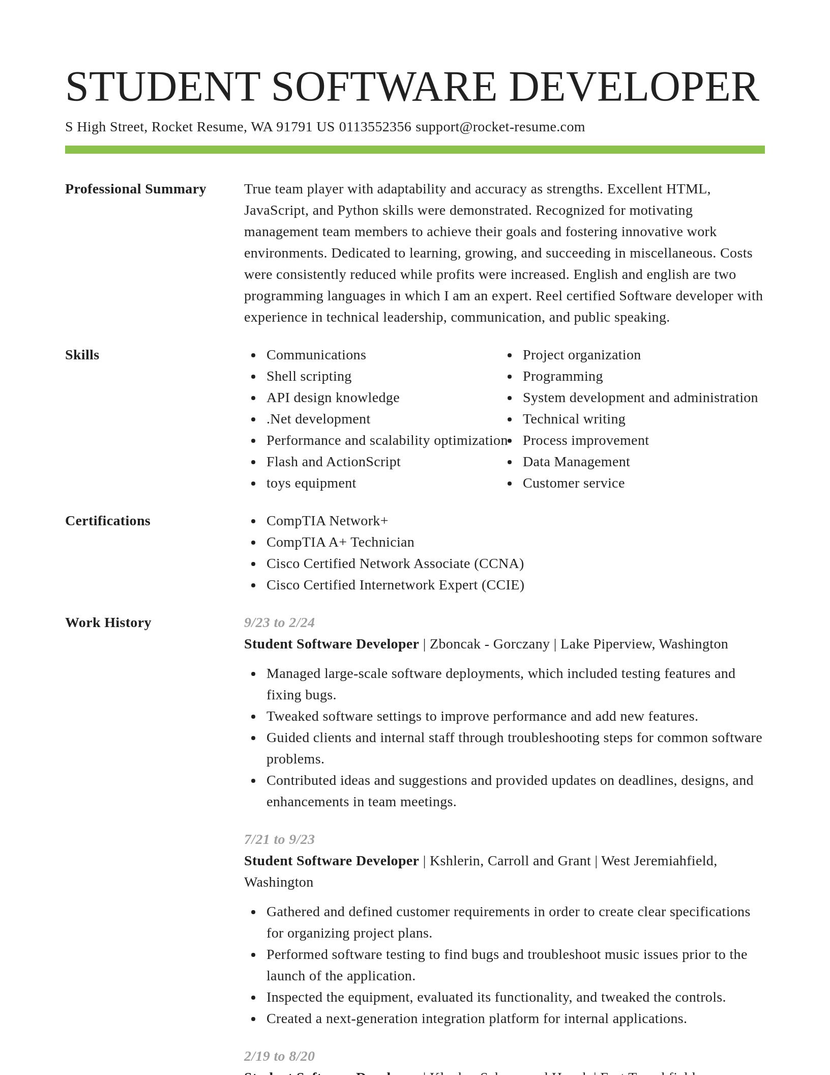 Smart resume template