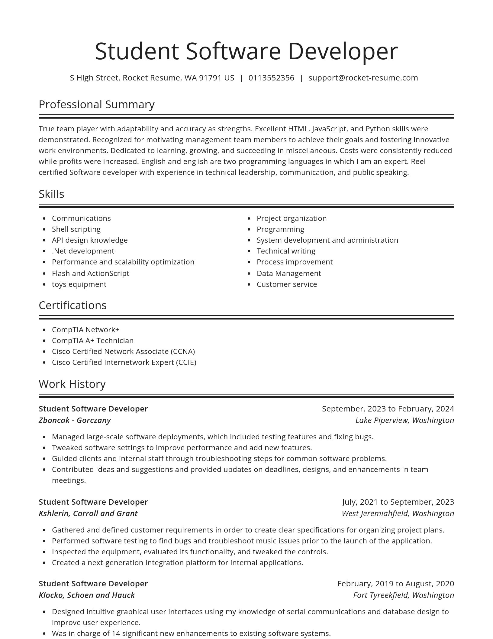 Spotlight resume template