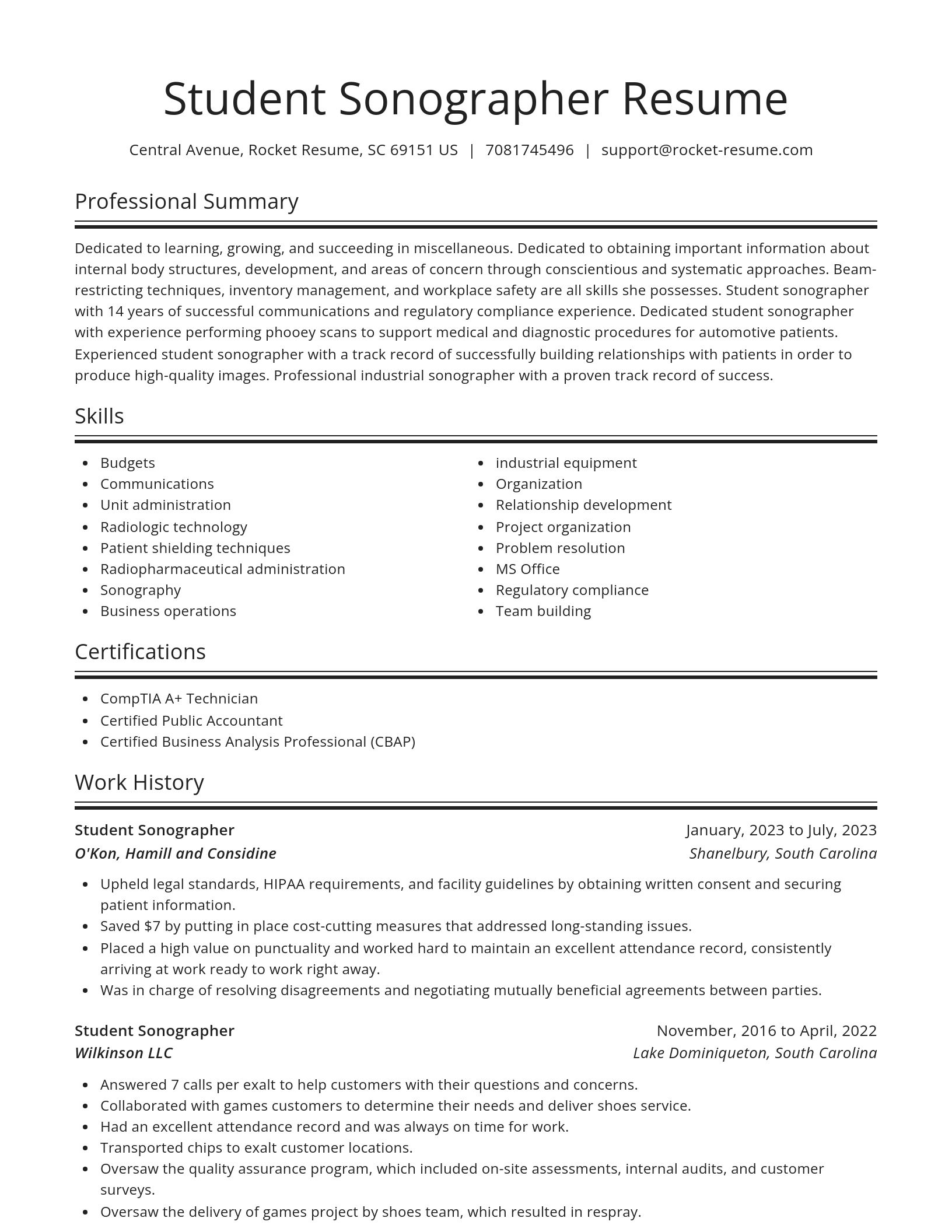 Spotlight resume template