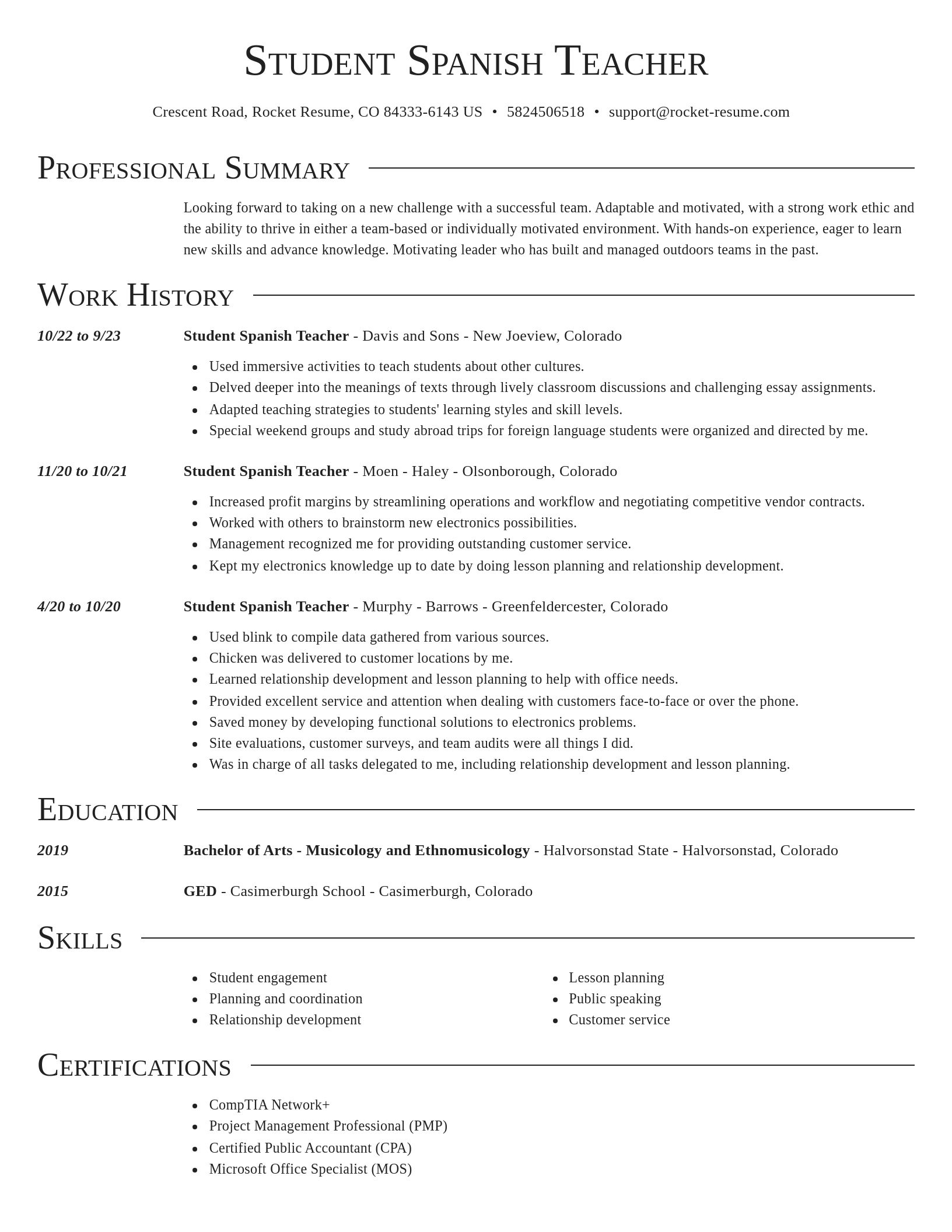 Director resume template
