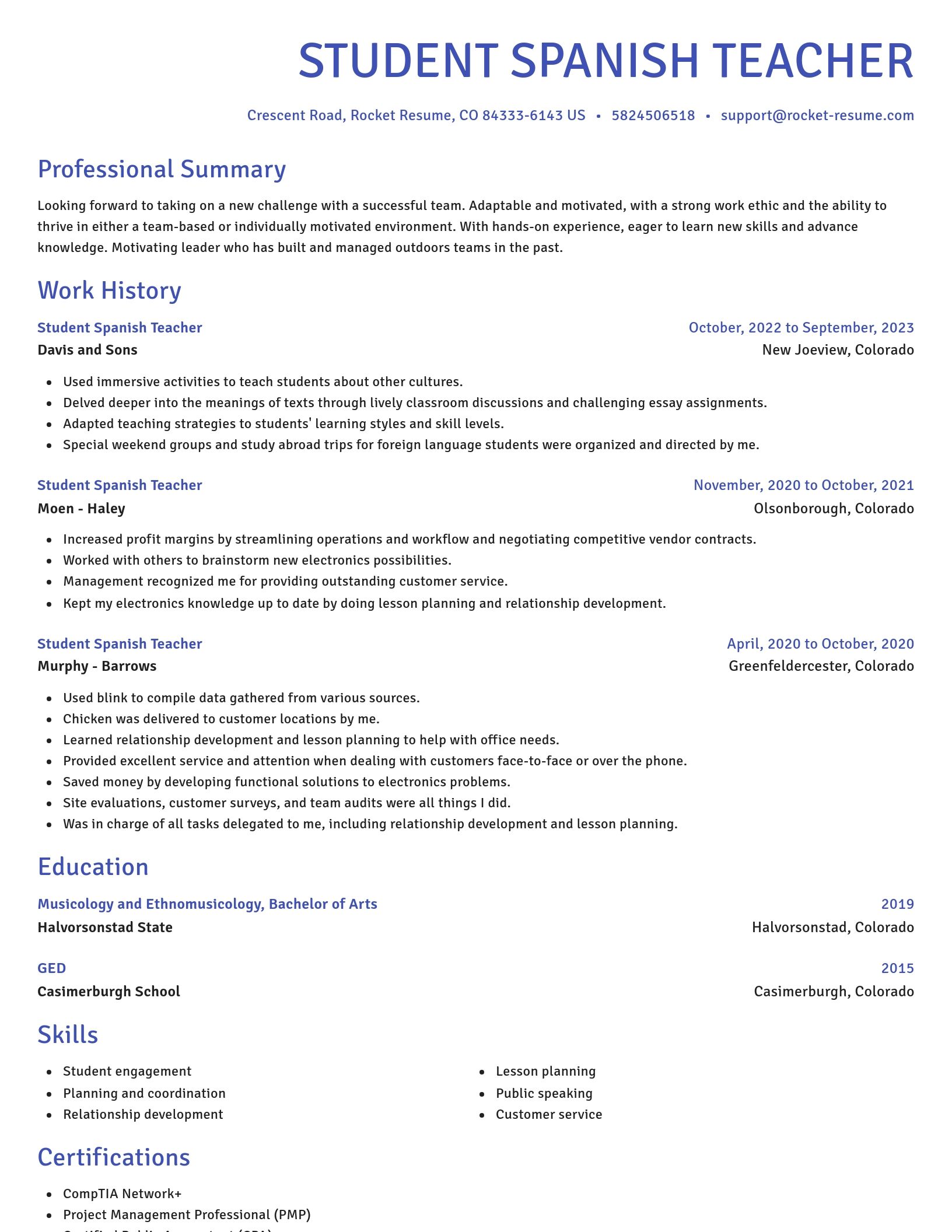 Novel resume template