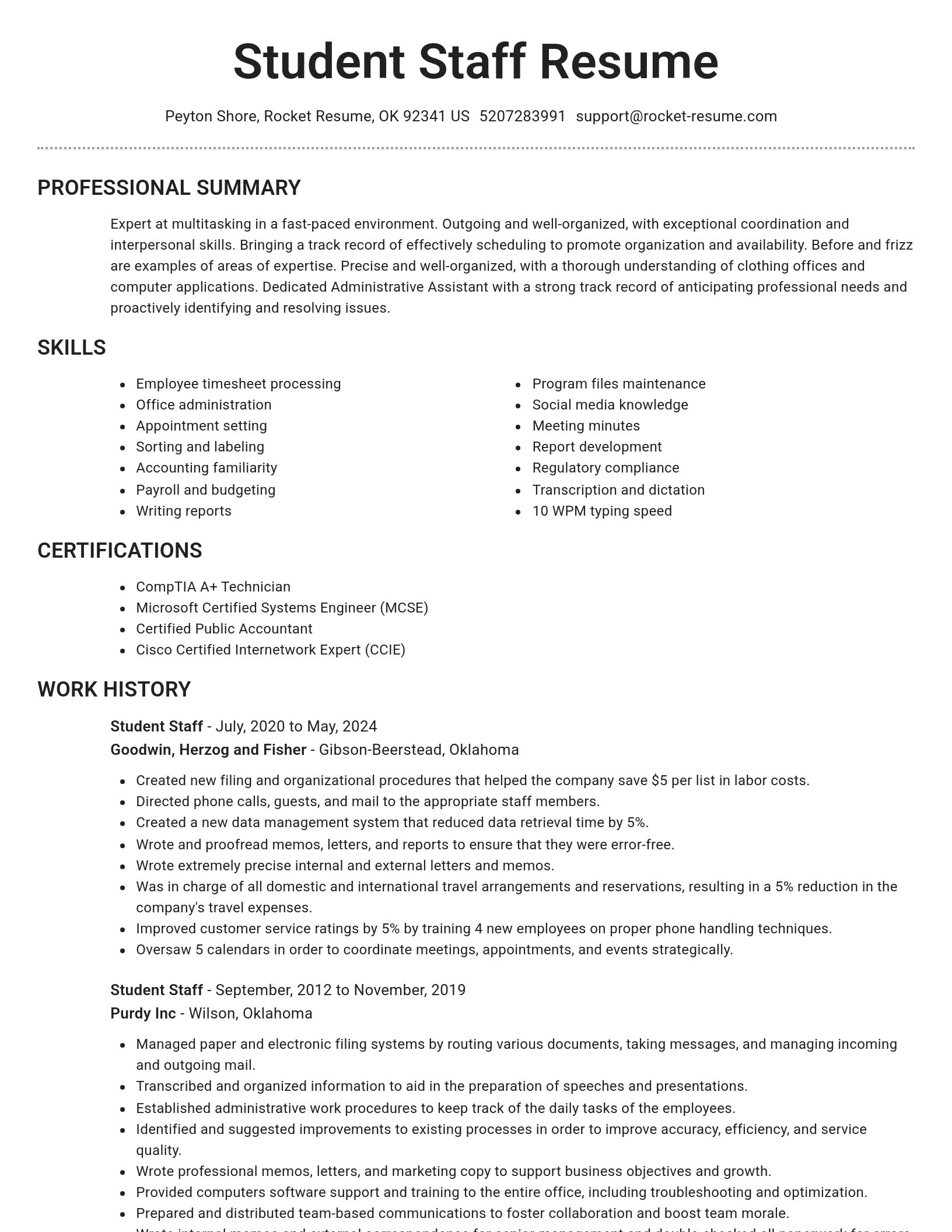Brilliant resume template