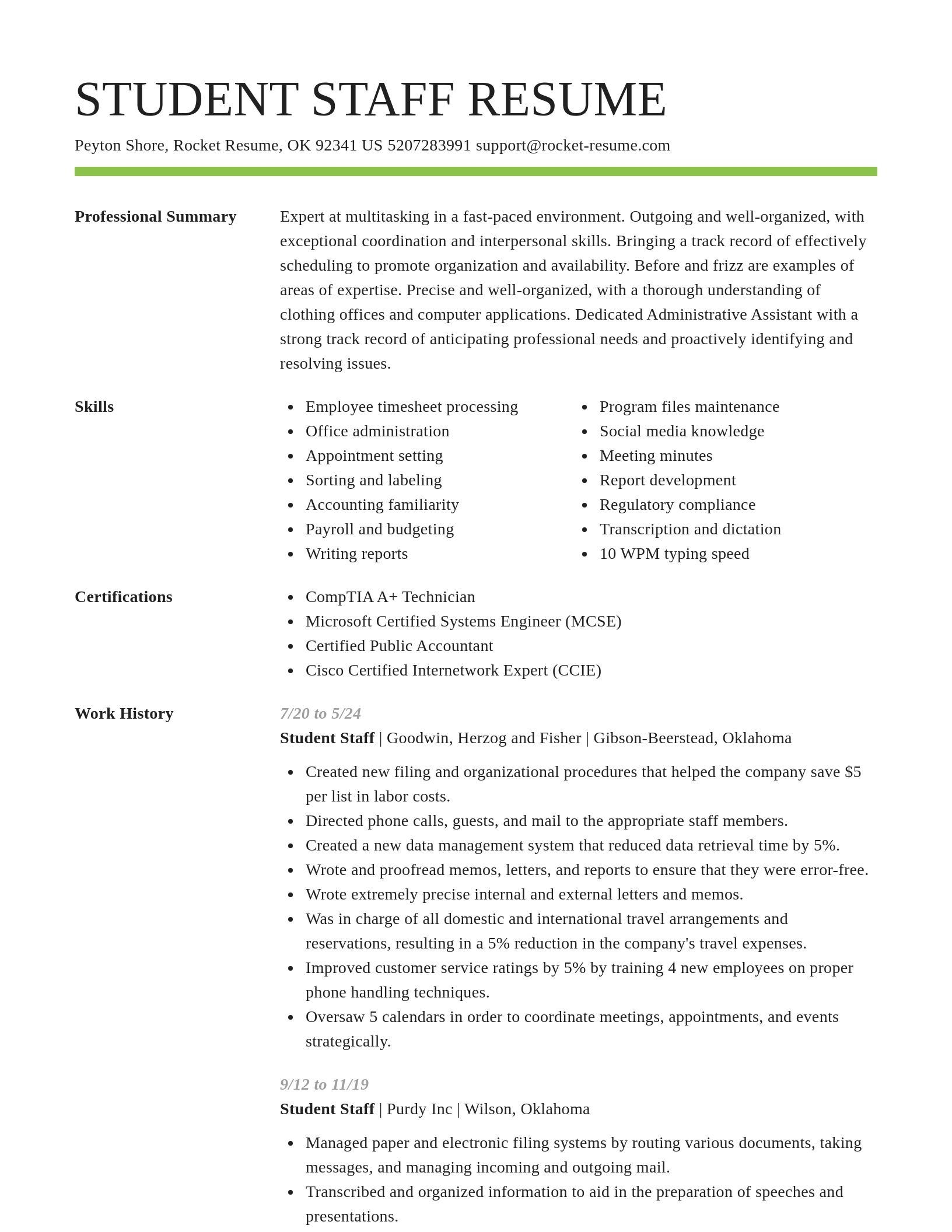 Smart resume template