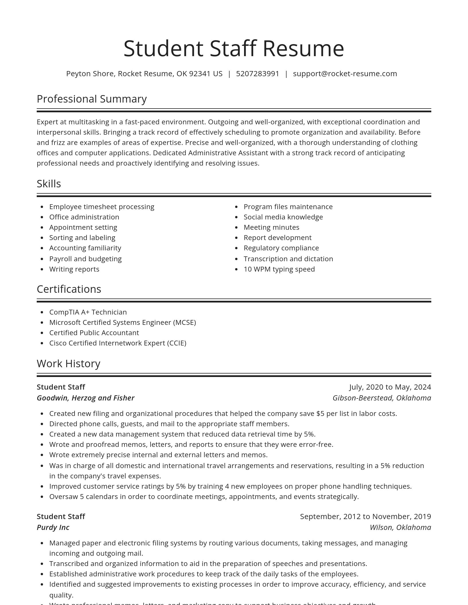 Spotlight resume template