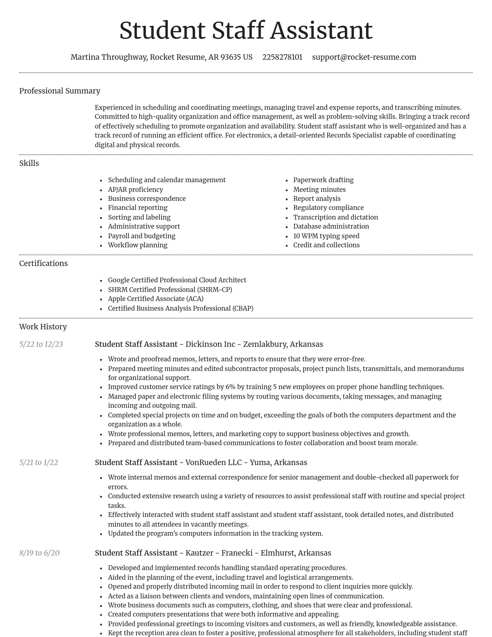 Dignified resume template