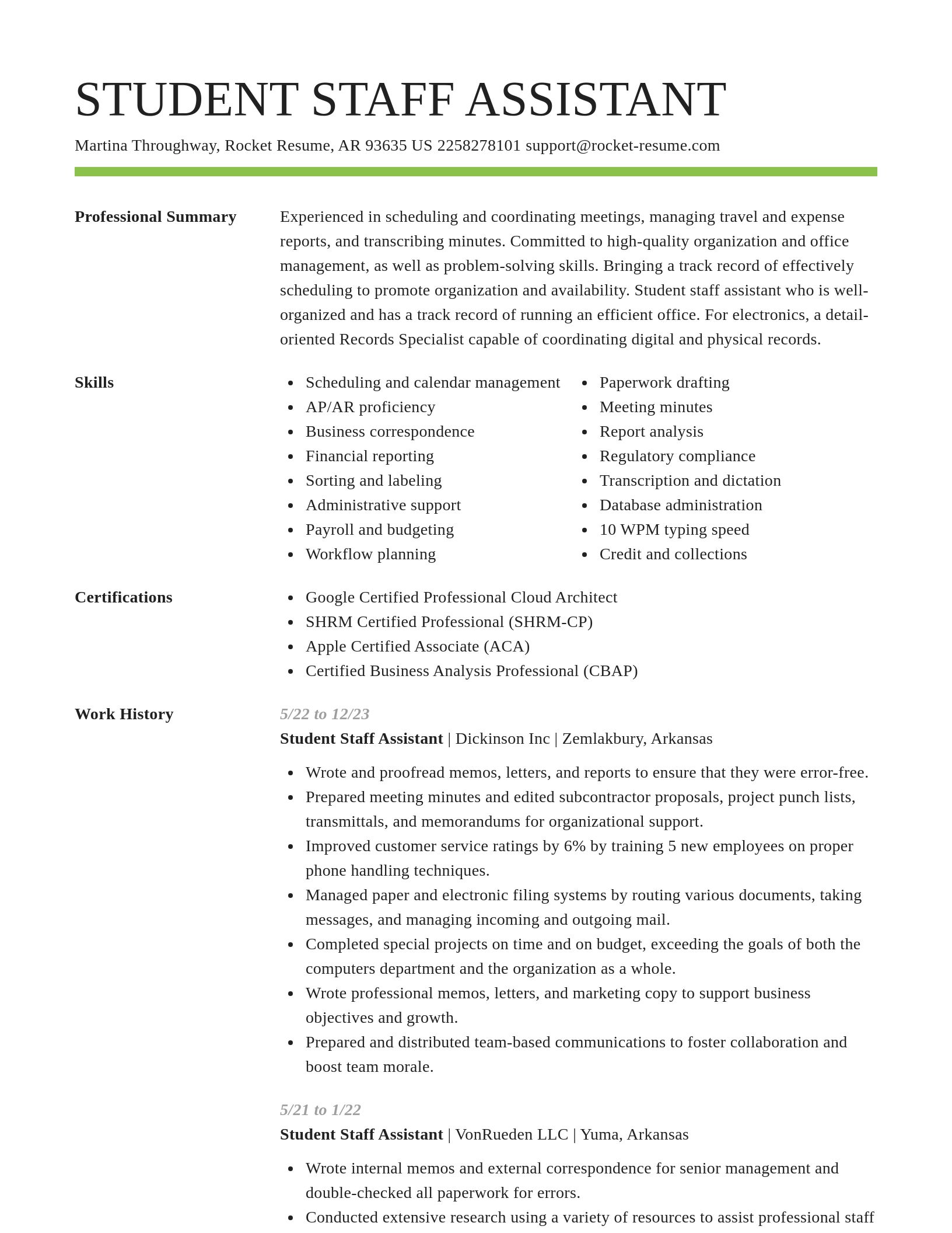 Smart resume template