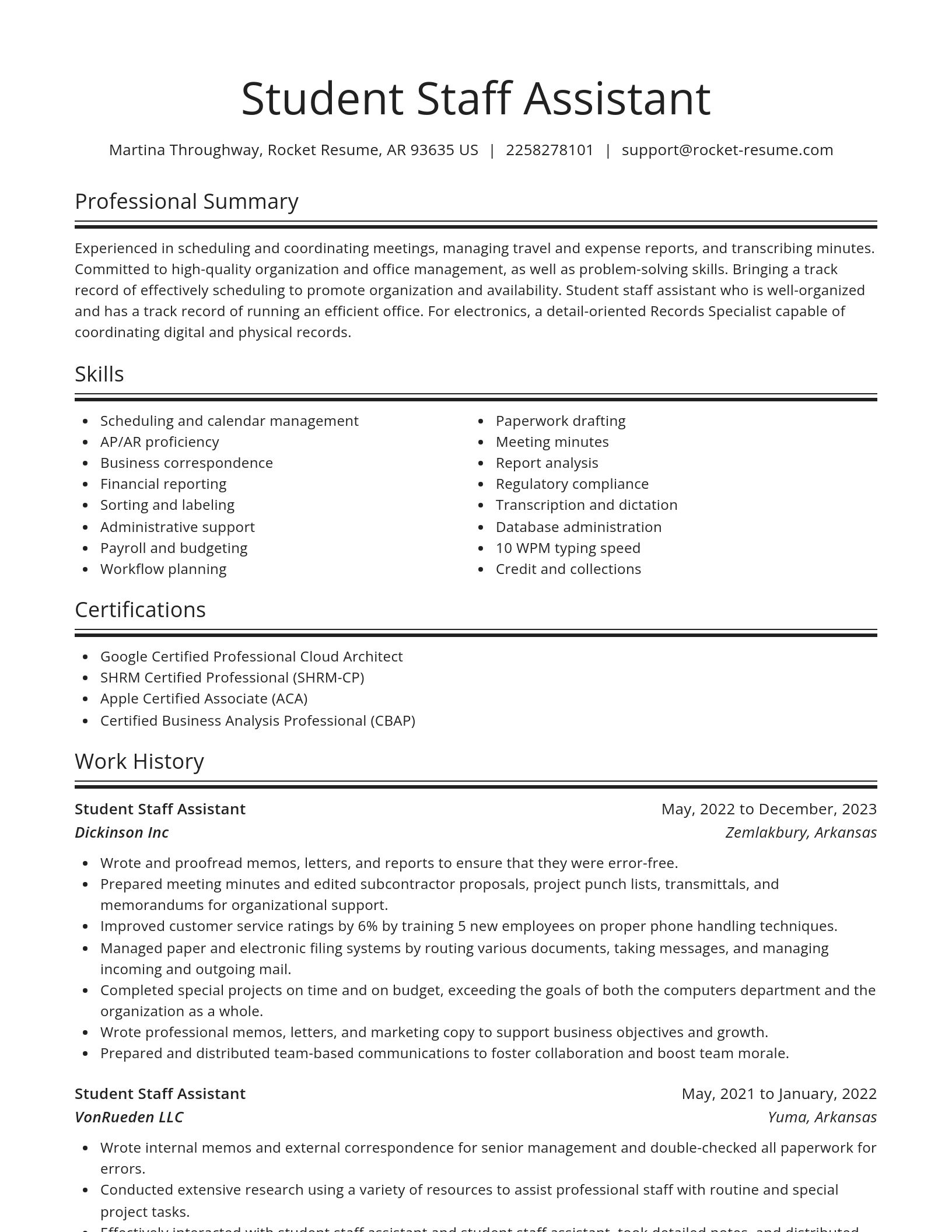 Spotlight resume template