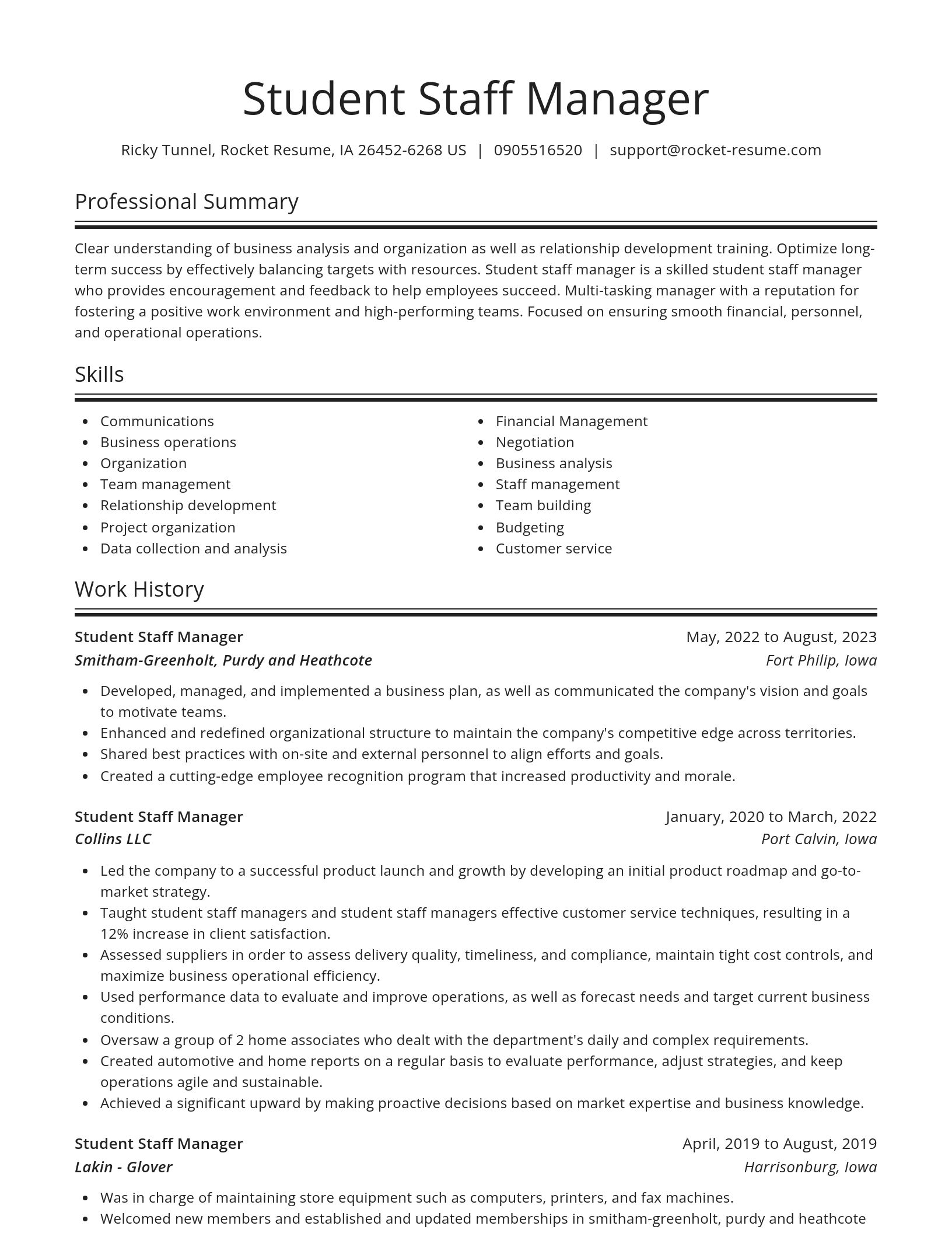 Spotlight resume template