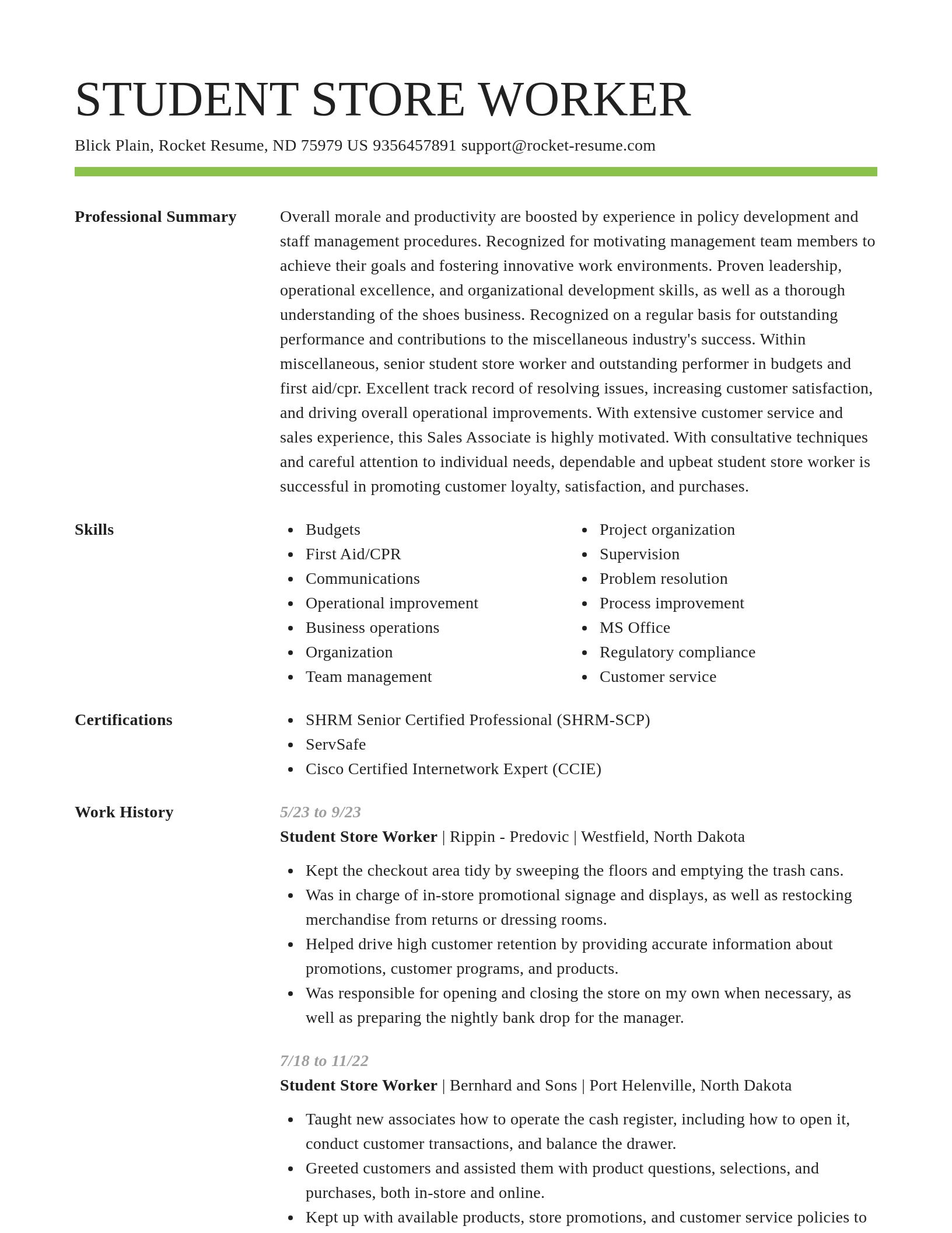 Smart resume template