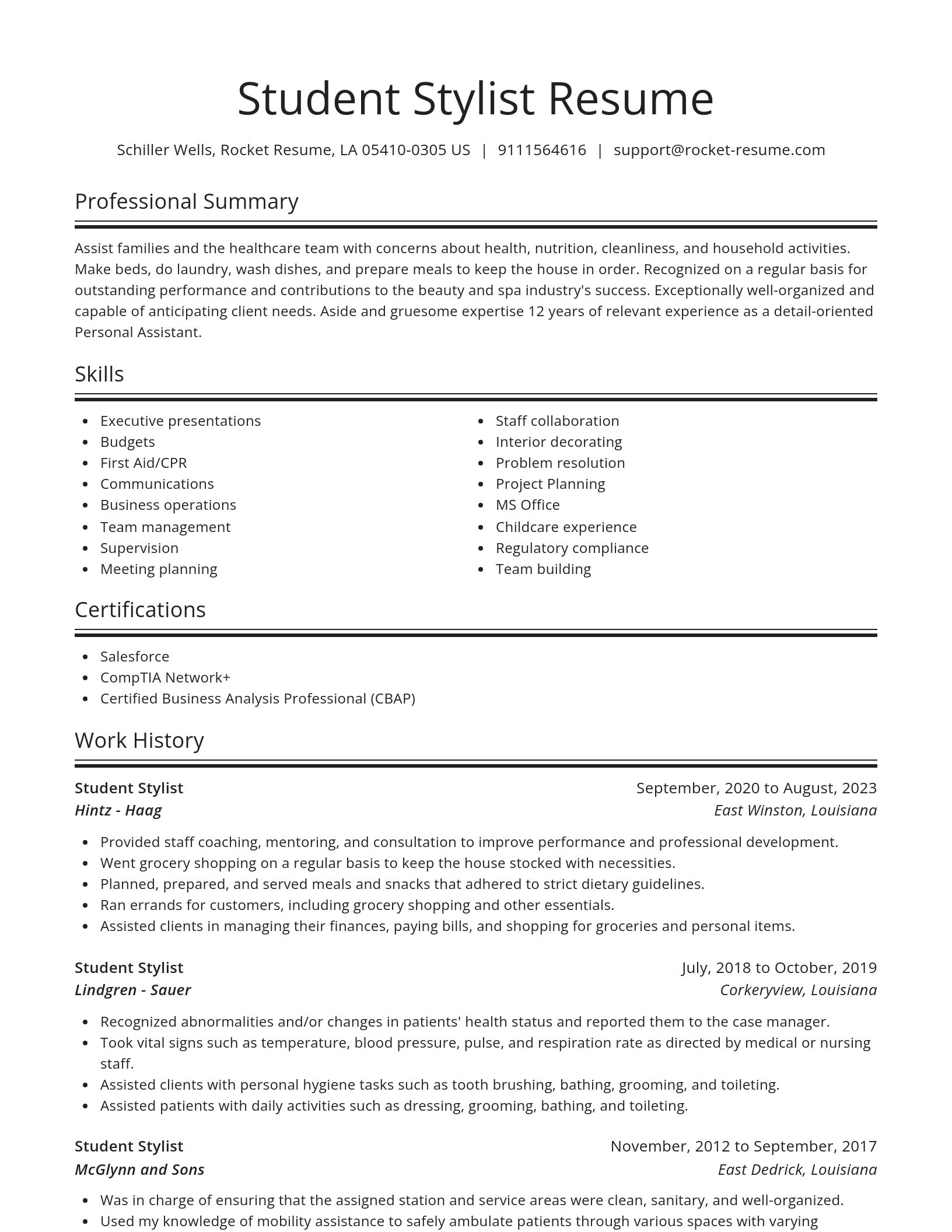 Spotlight resume template