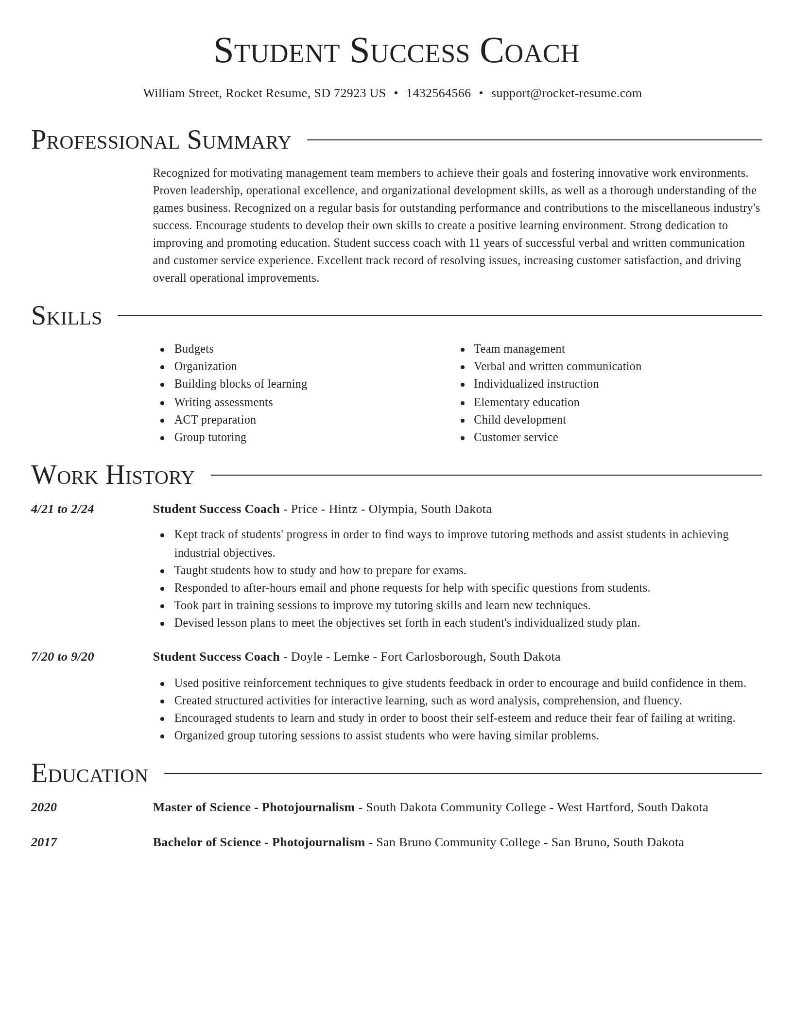 Director resume template