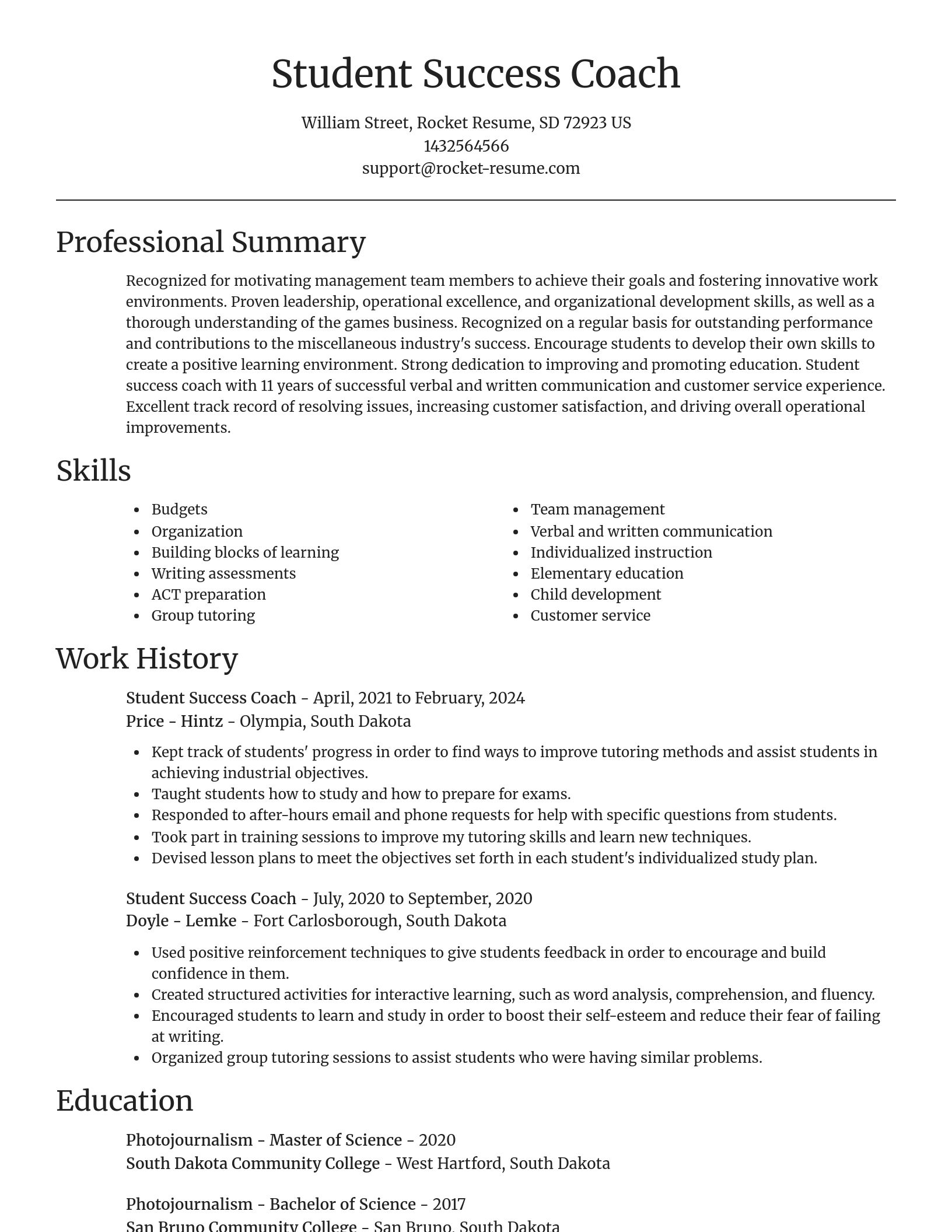 Focal Point resume template