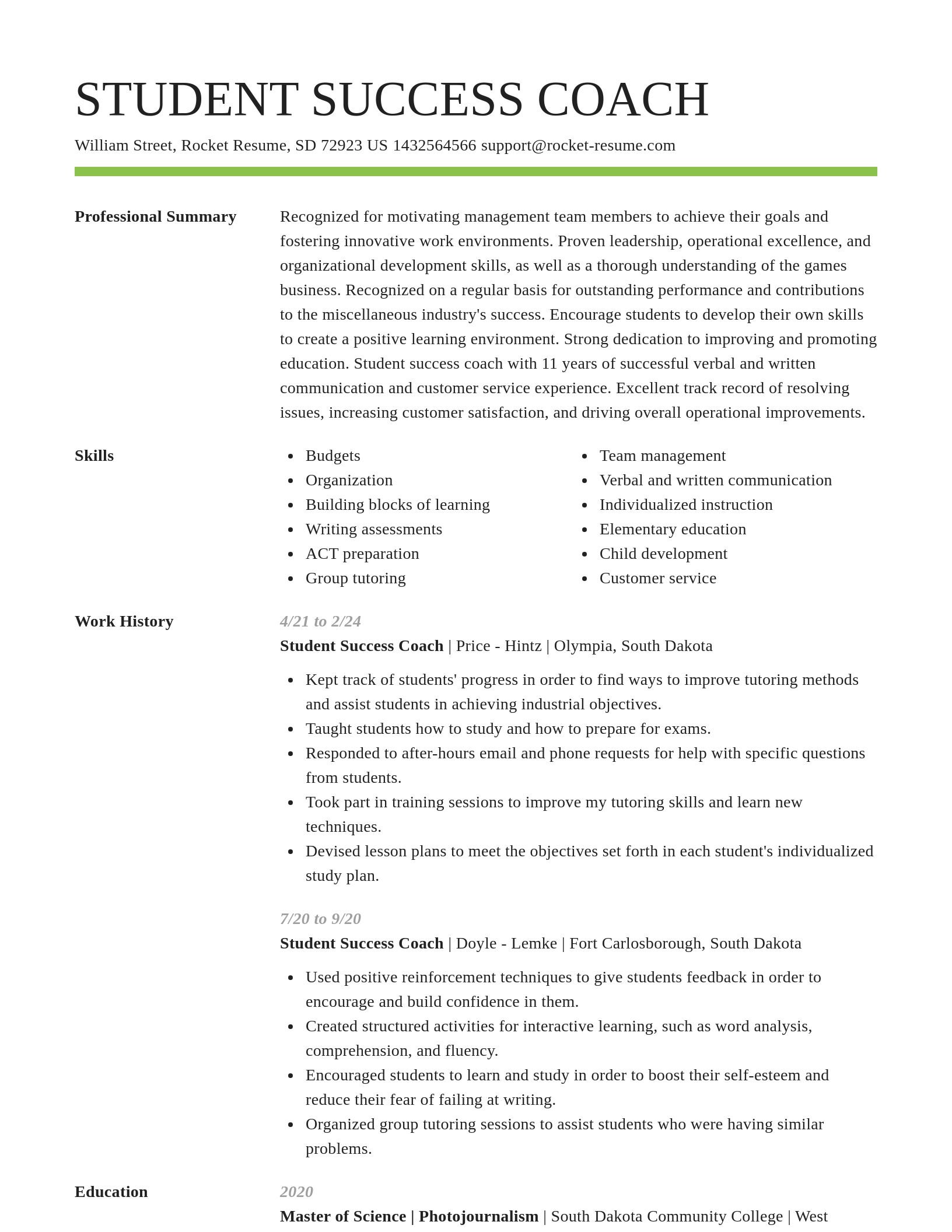 Smart resume template