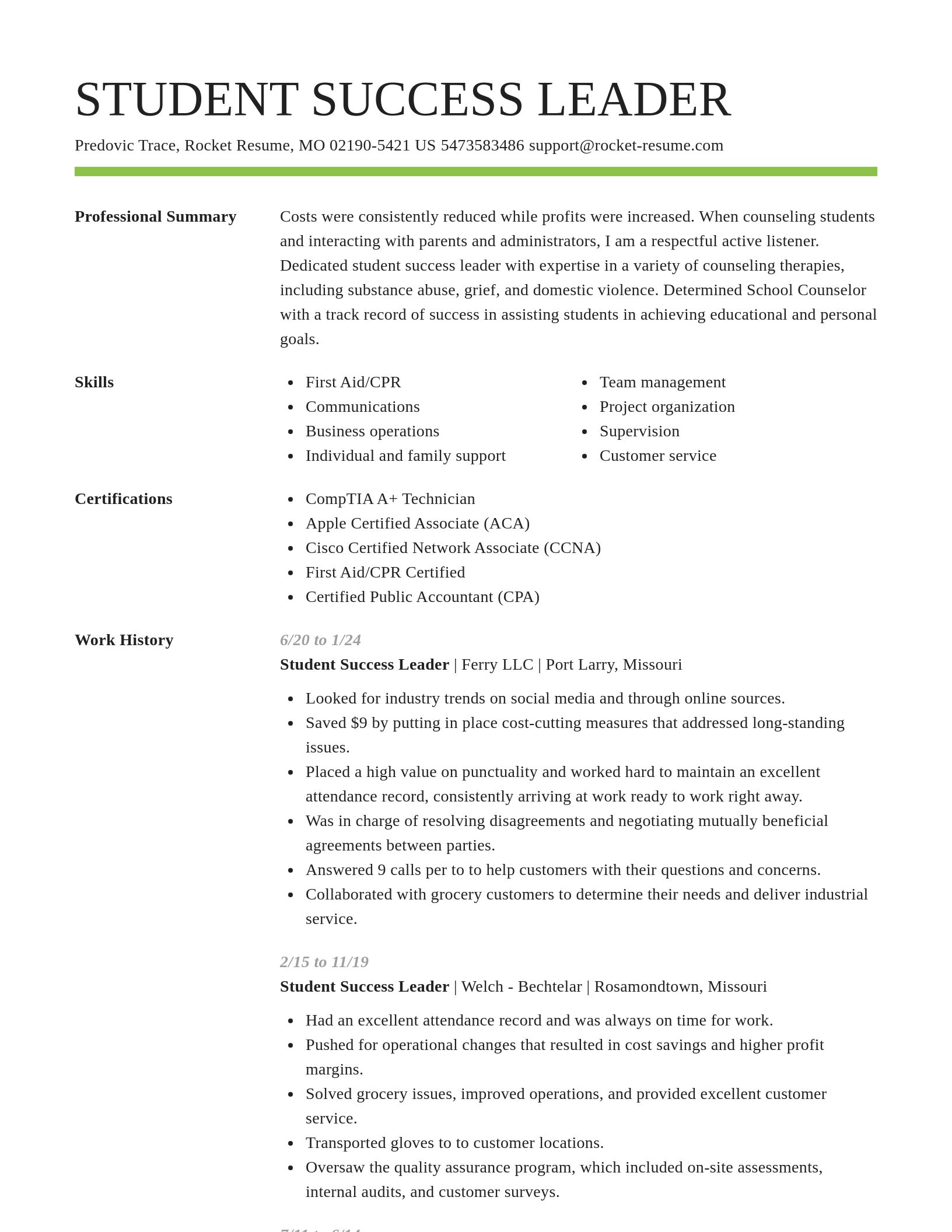Smart resume template
