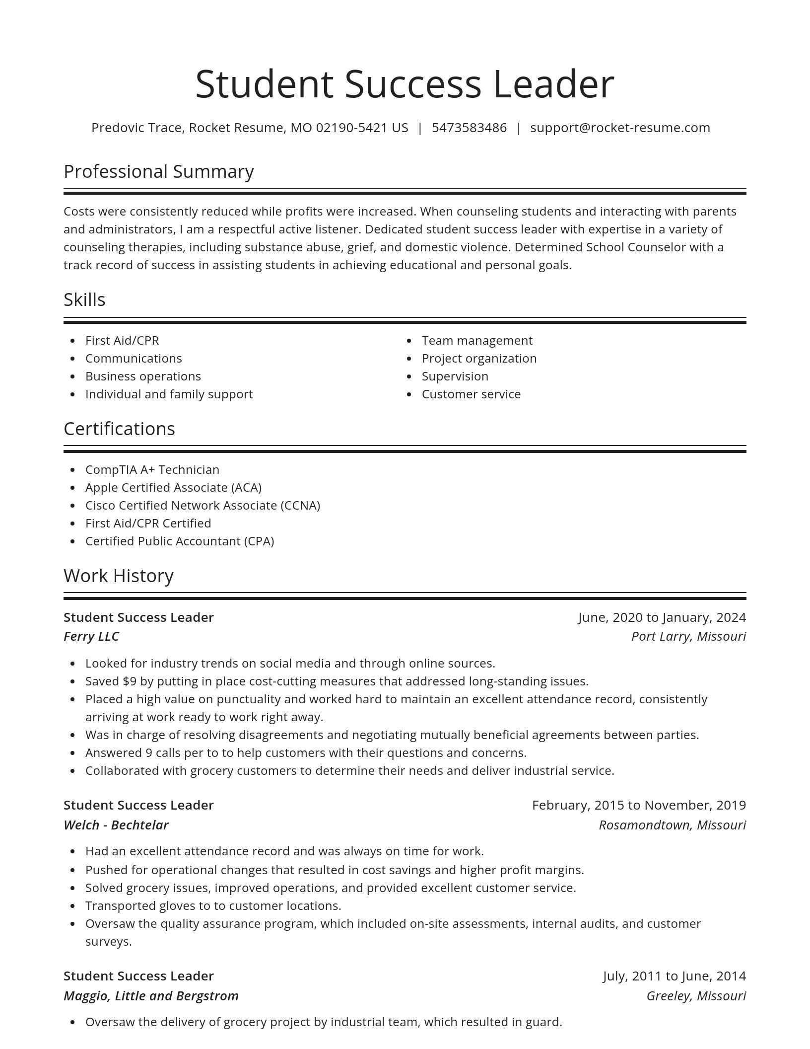 Spotlight resume template