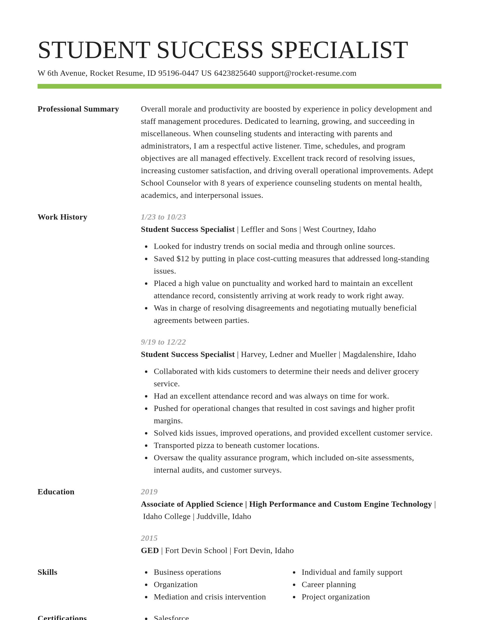 Smart resume template