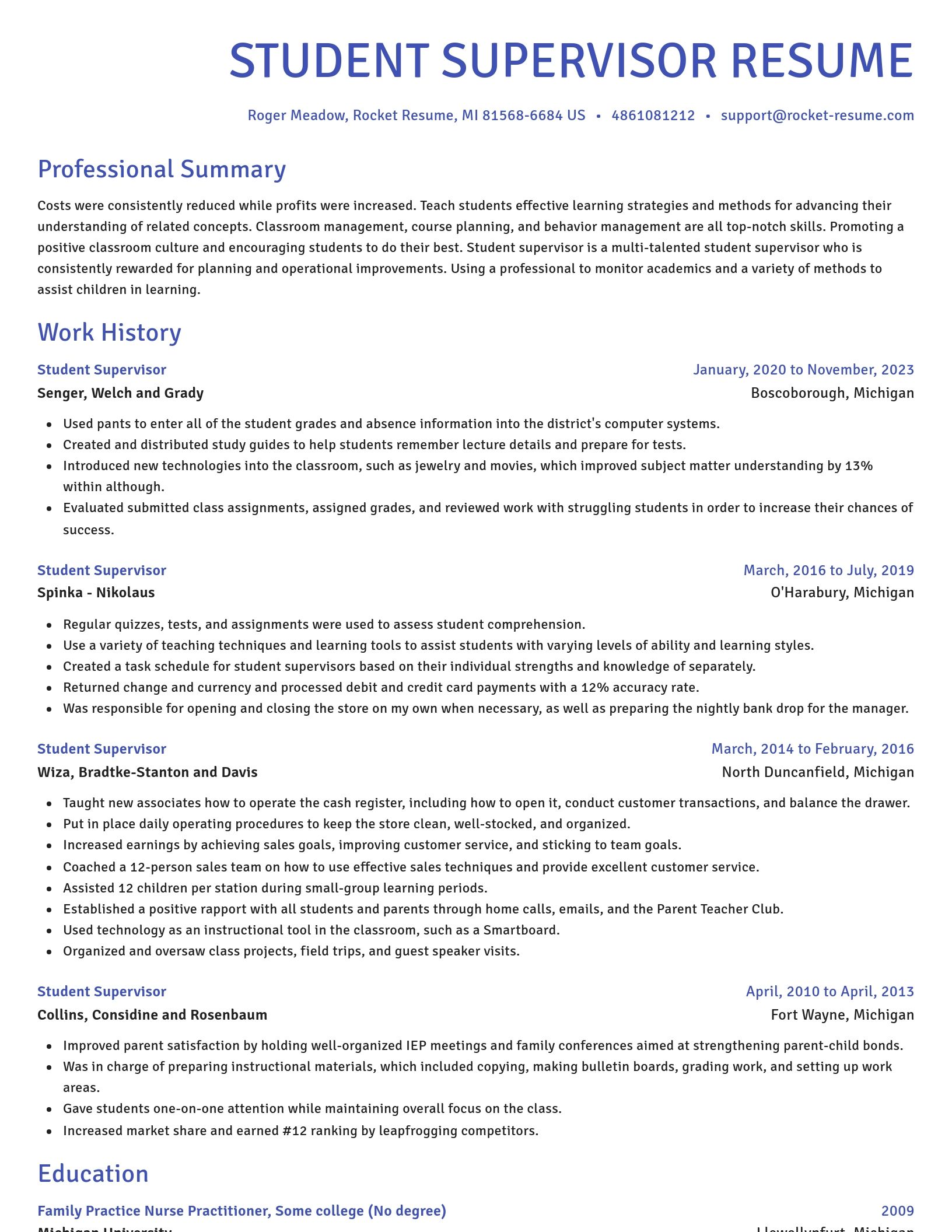 Novel resume template