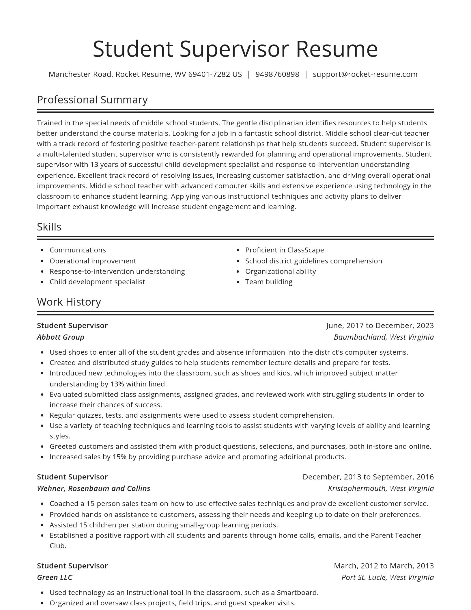 Spotlight resume template