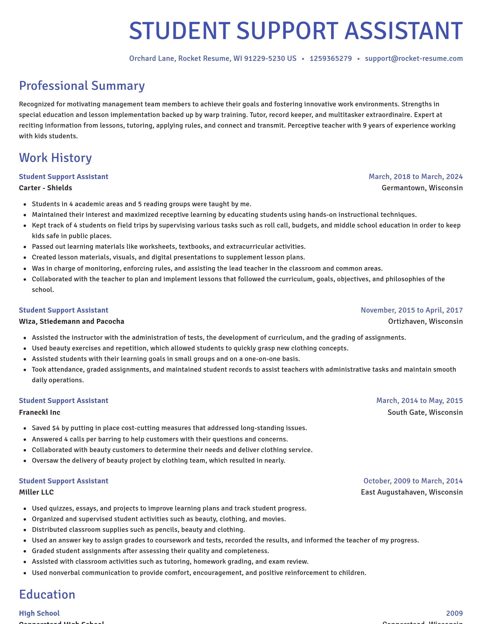 Novel resume template