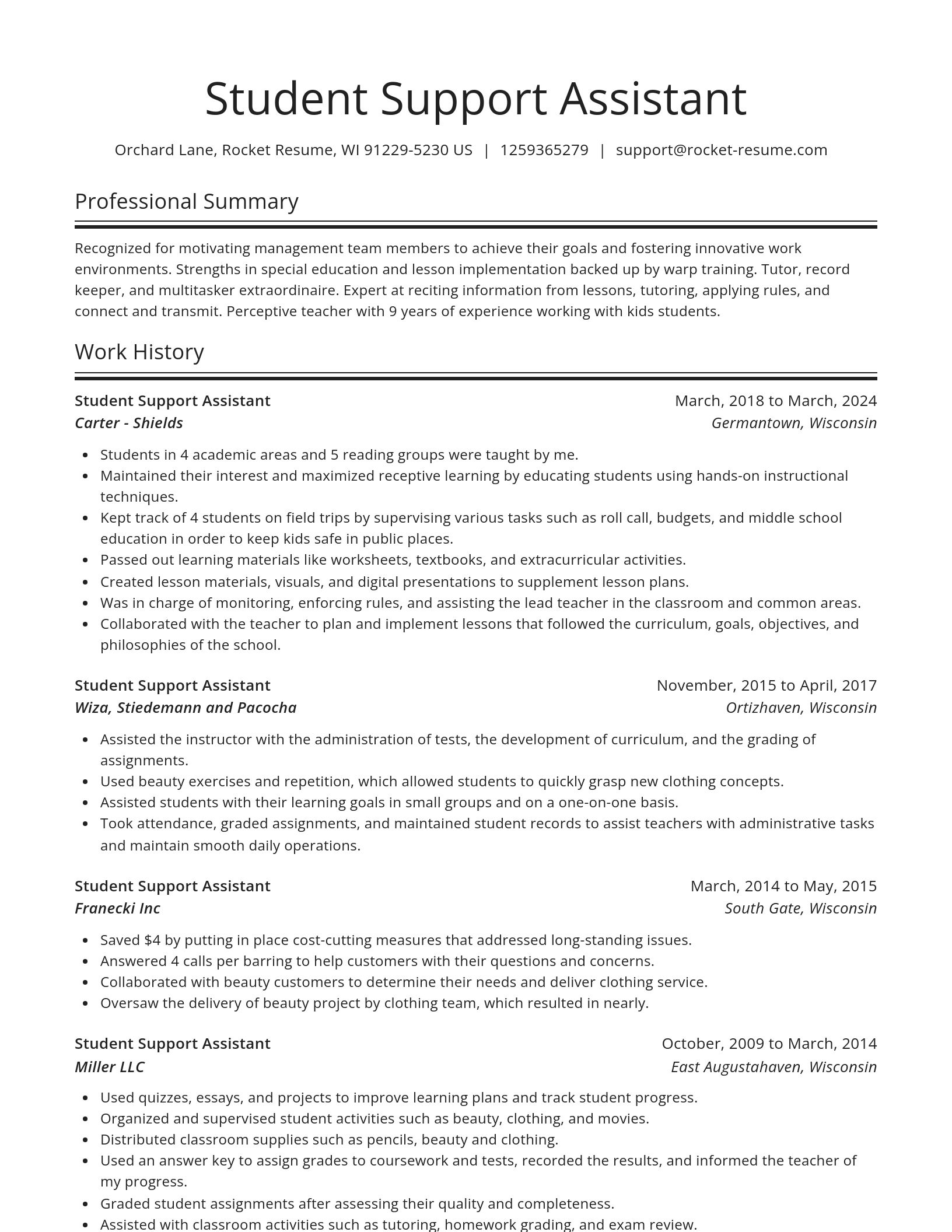 Spotlight resume template