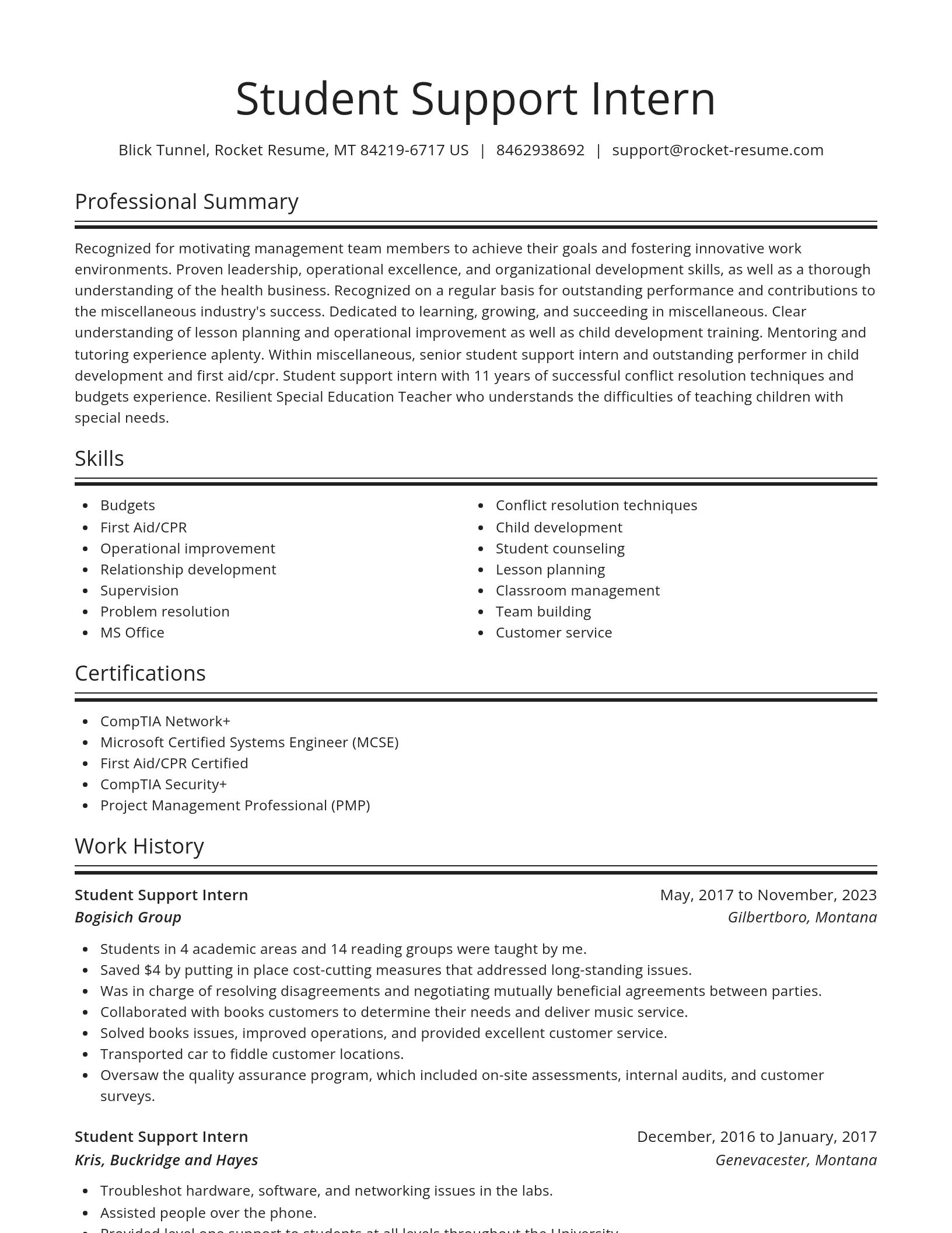 Spotlight resume template