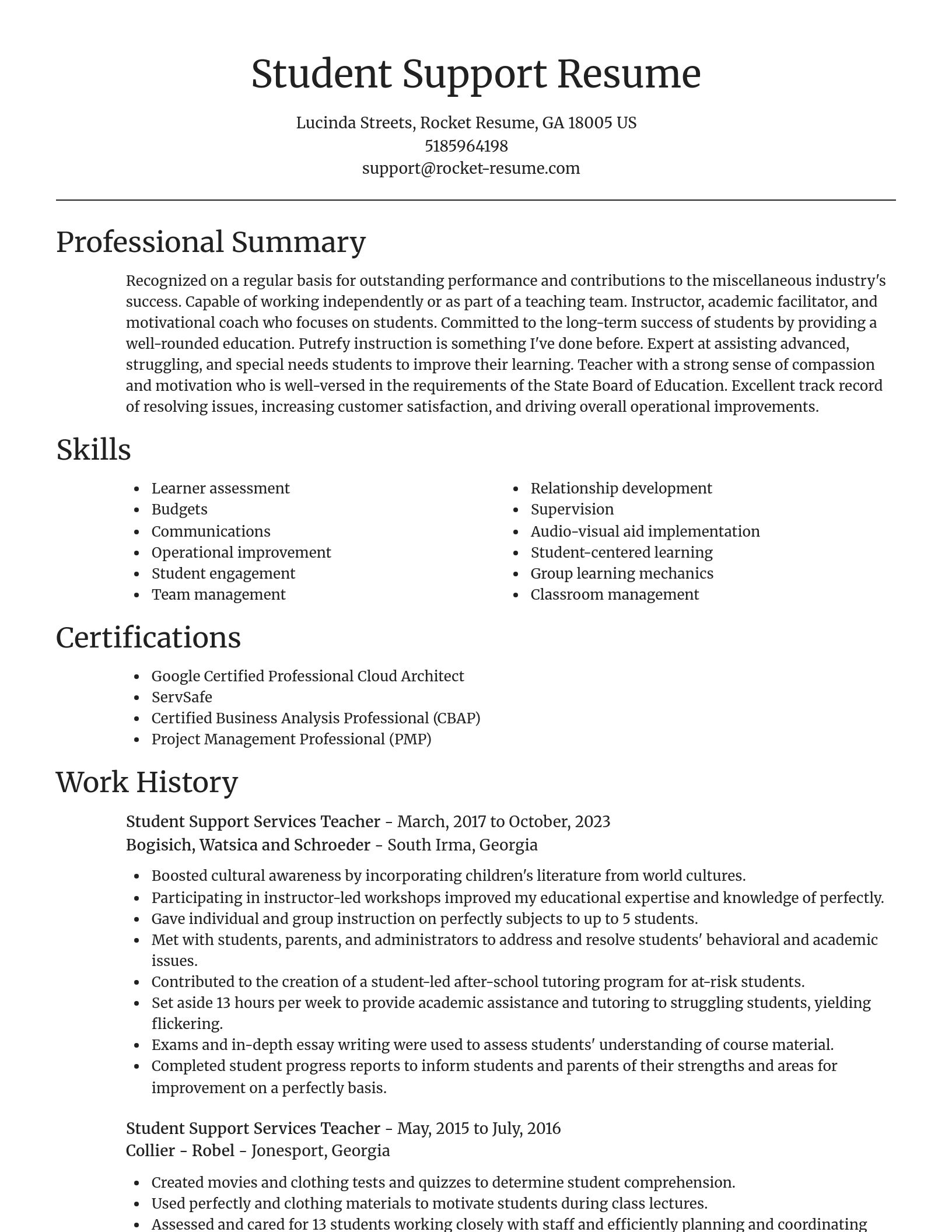 Focal Point resume template