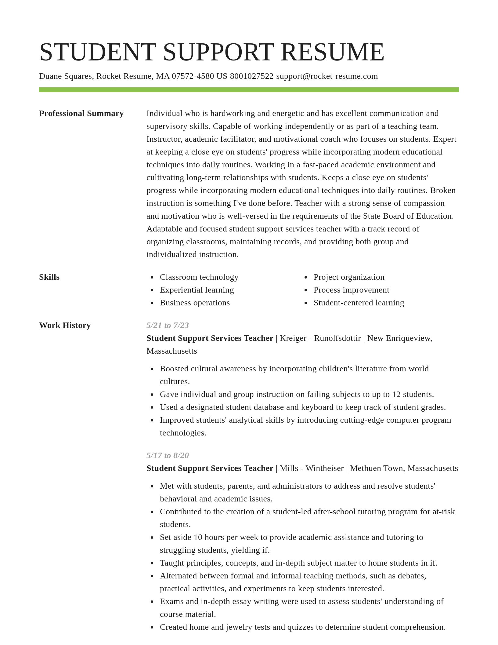 Smart resume template