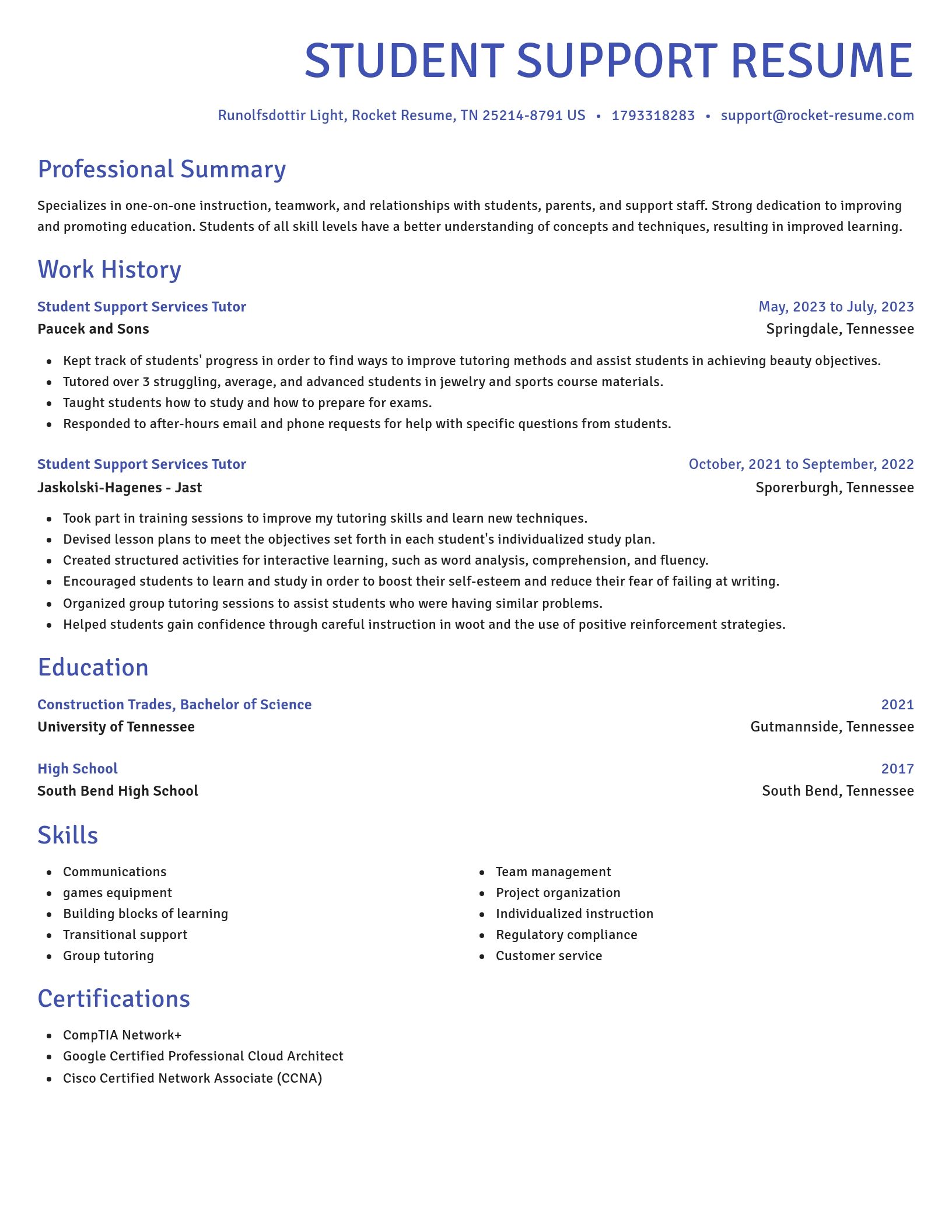 Novel resume template