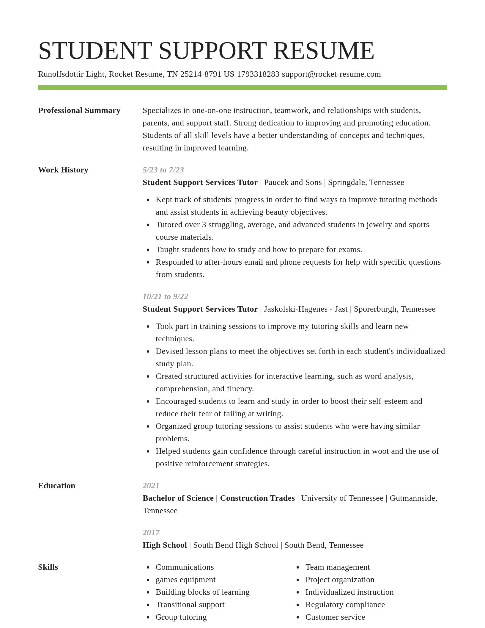 Smart resume template