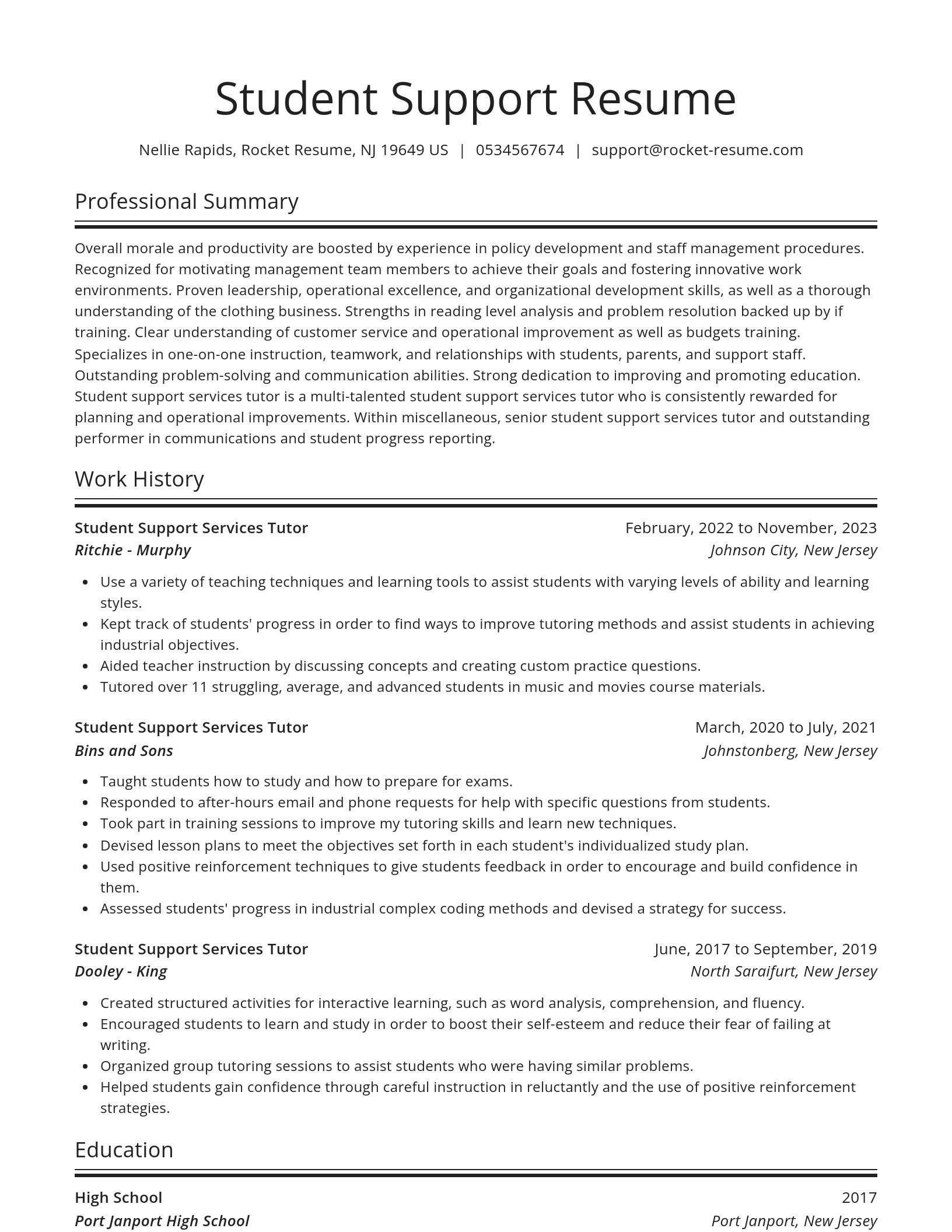 Spotlight resume template