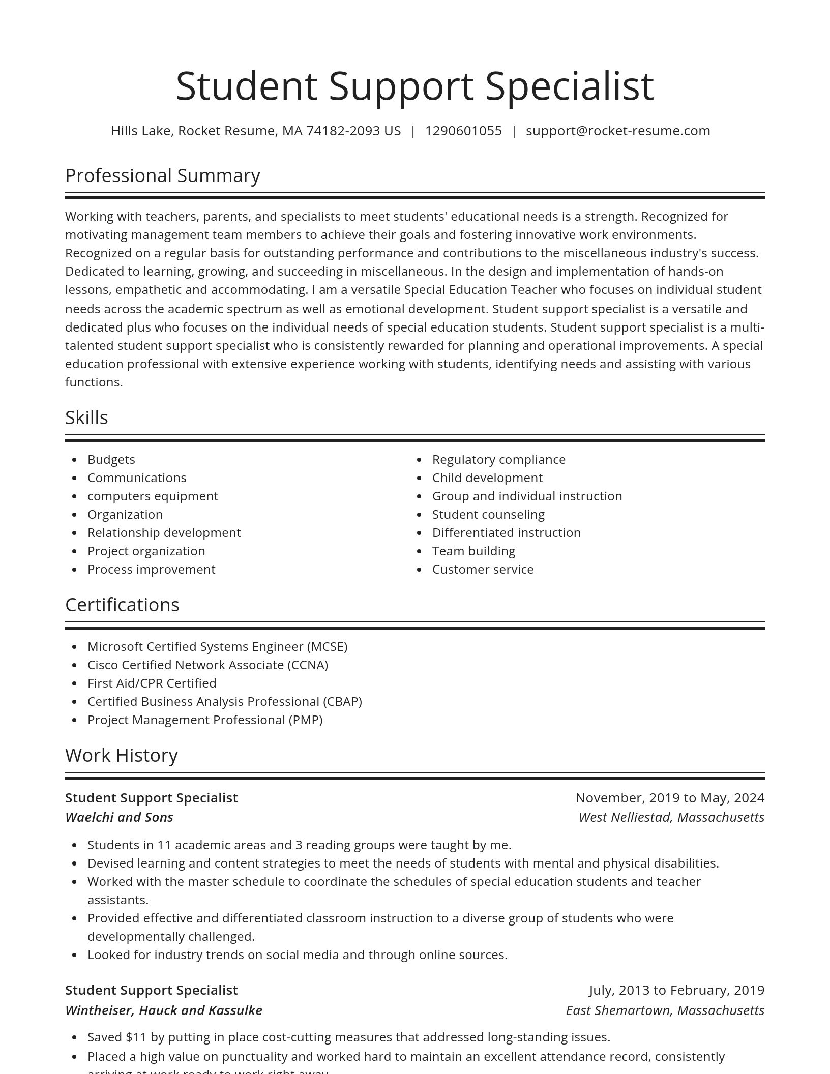 Spotlight resume template