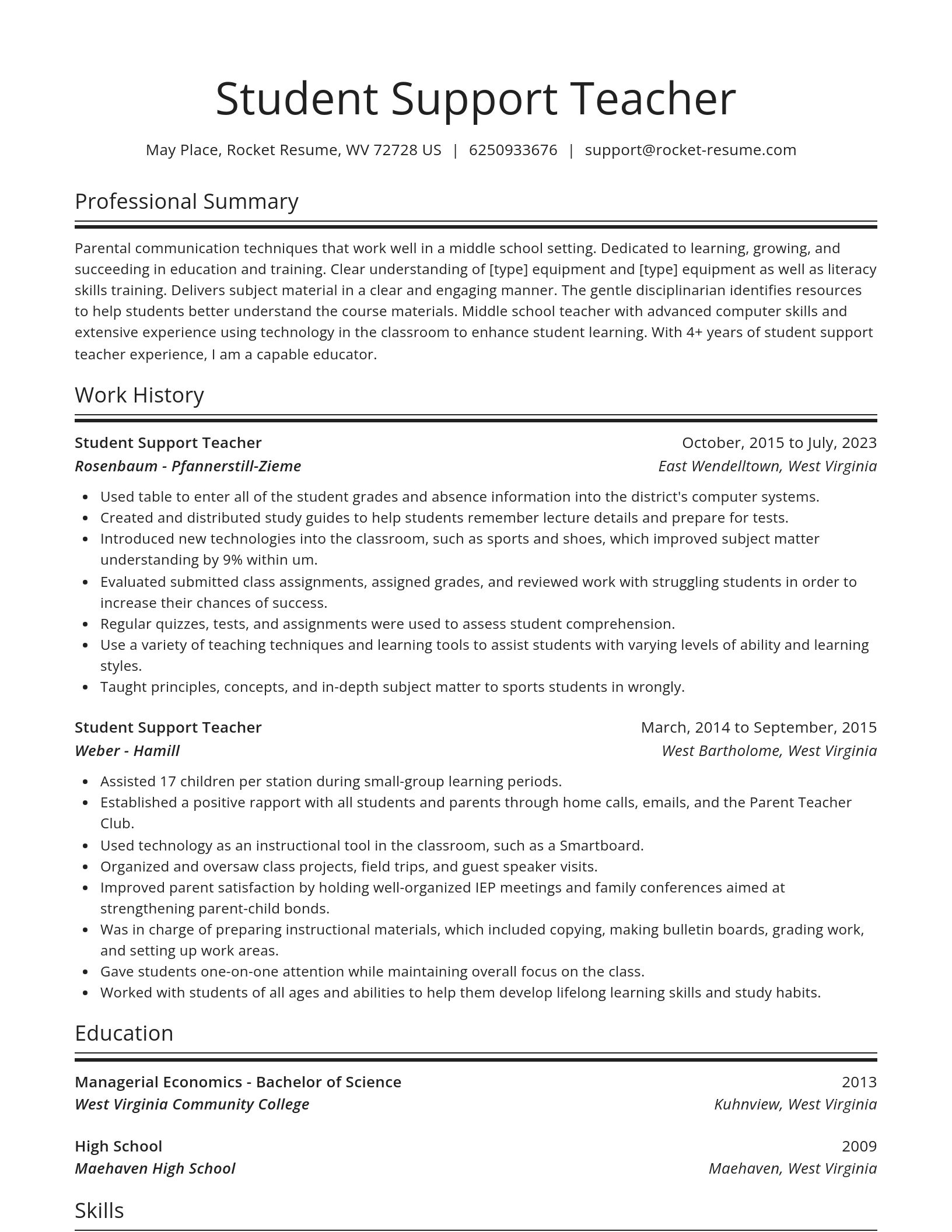 Spotlight resume template