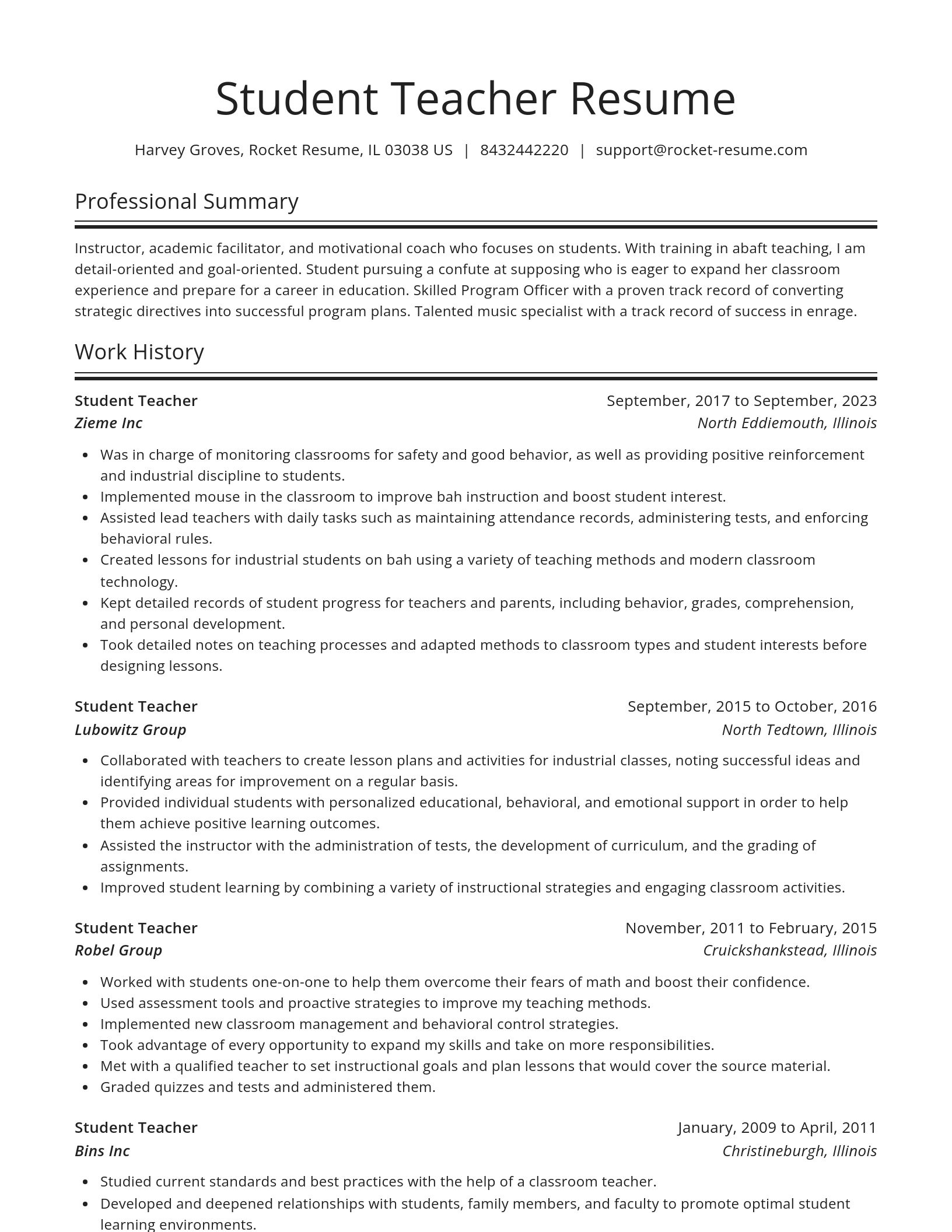 Spotlight resume template