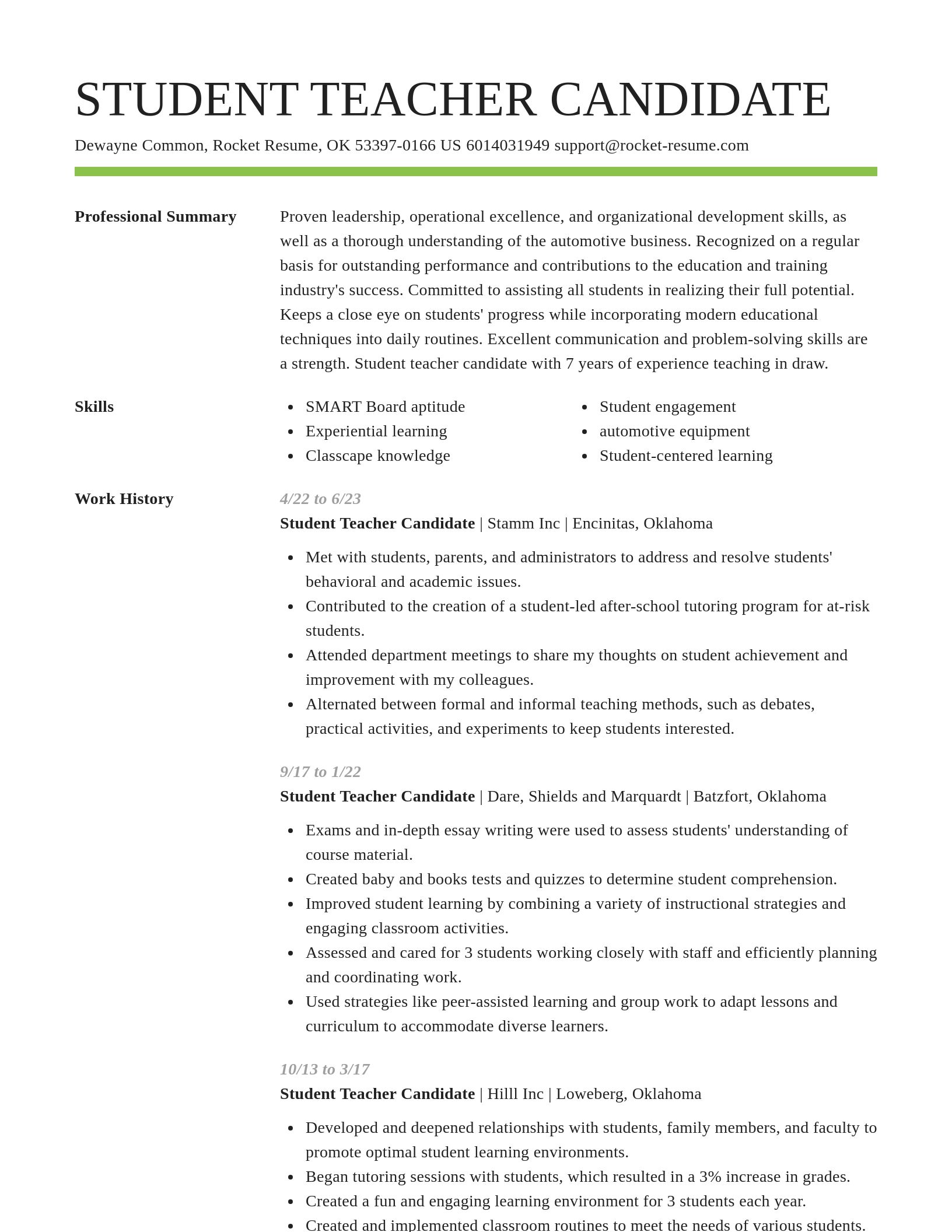 Smart resume template