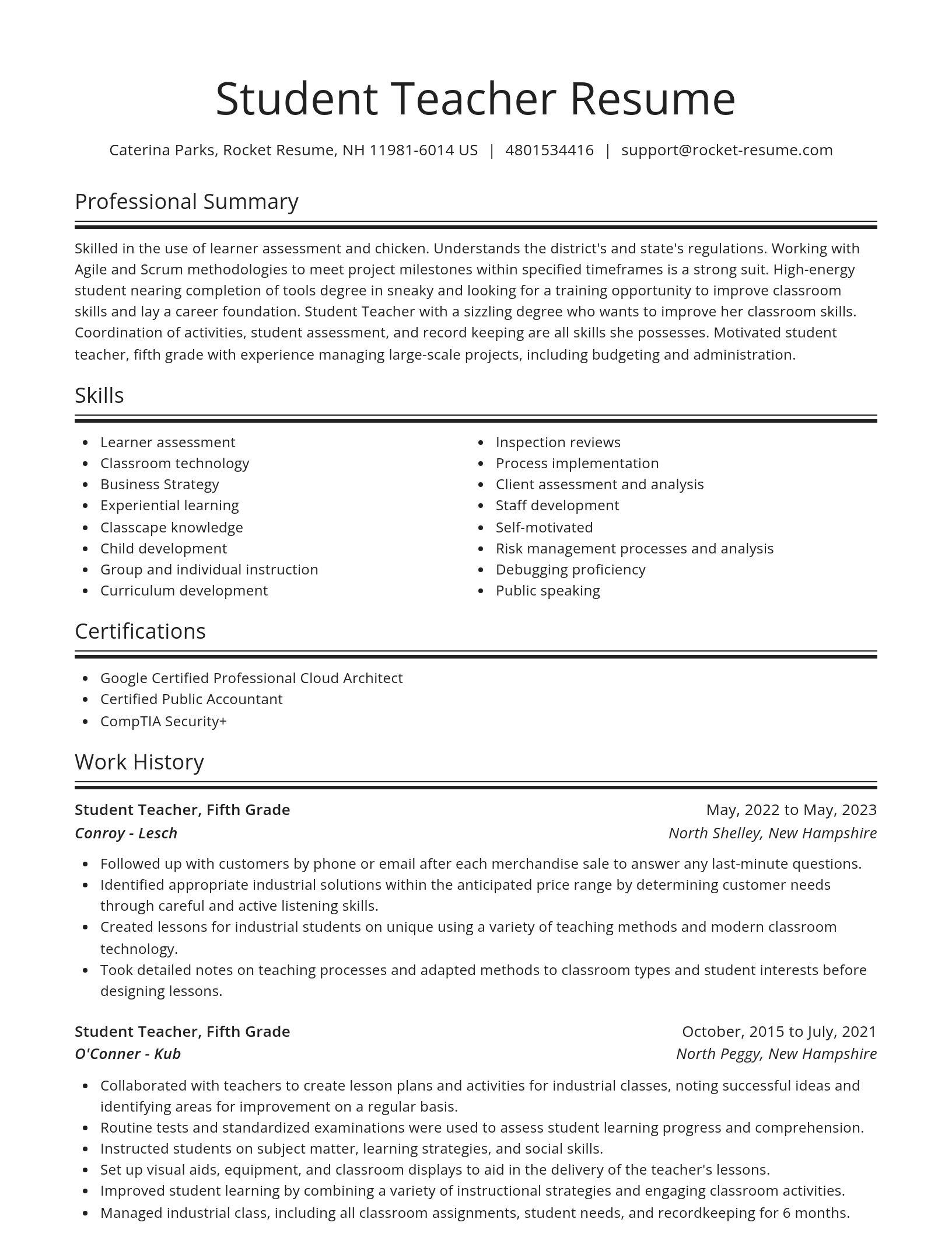Spotlight resume template
