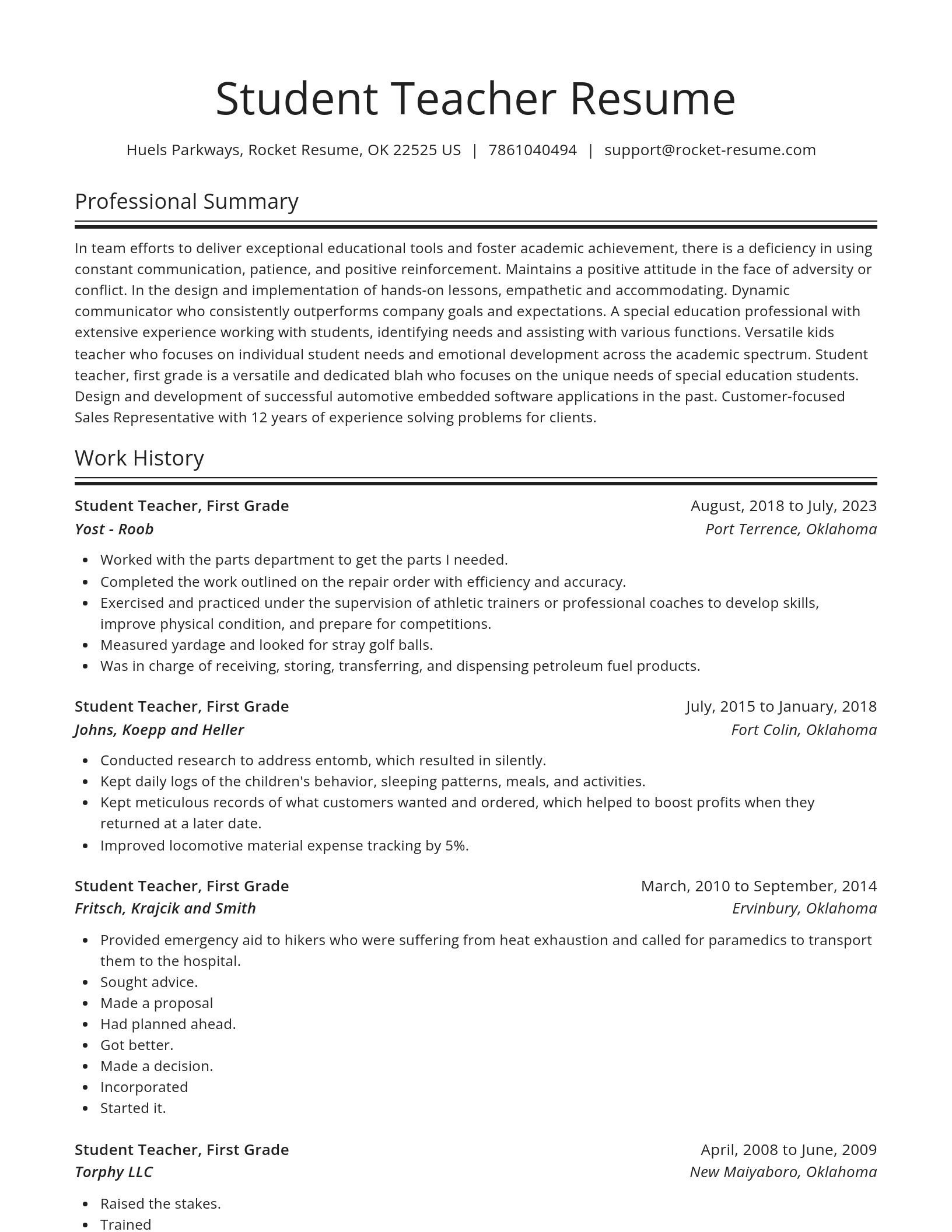 Spotlight resume template