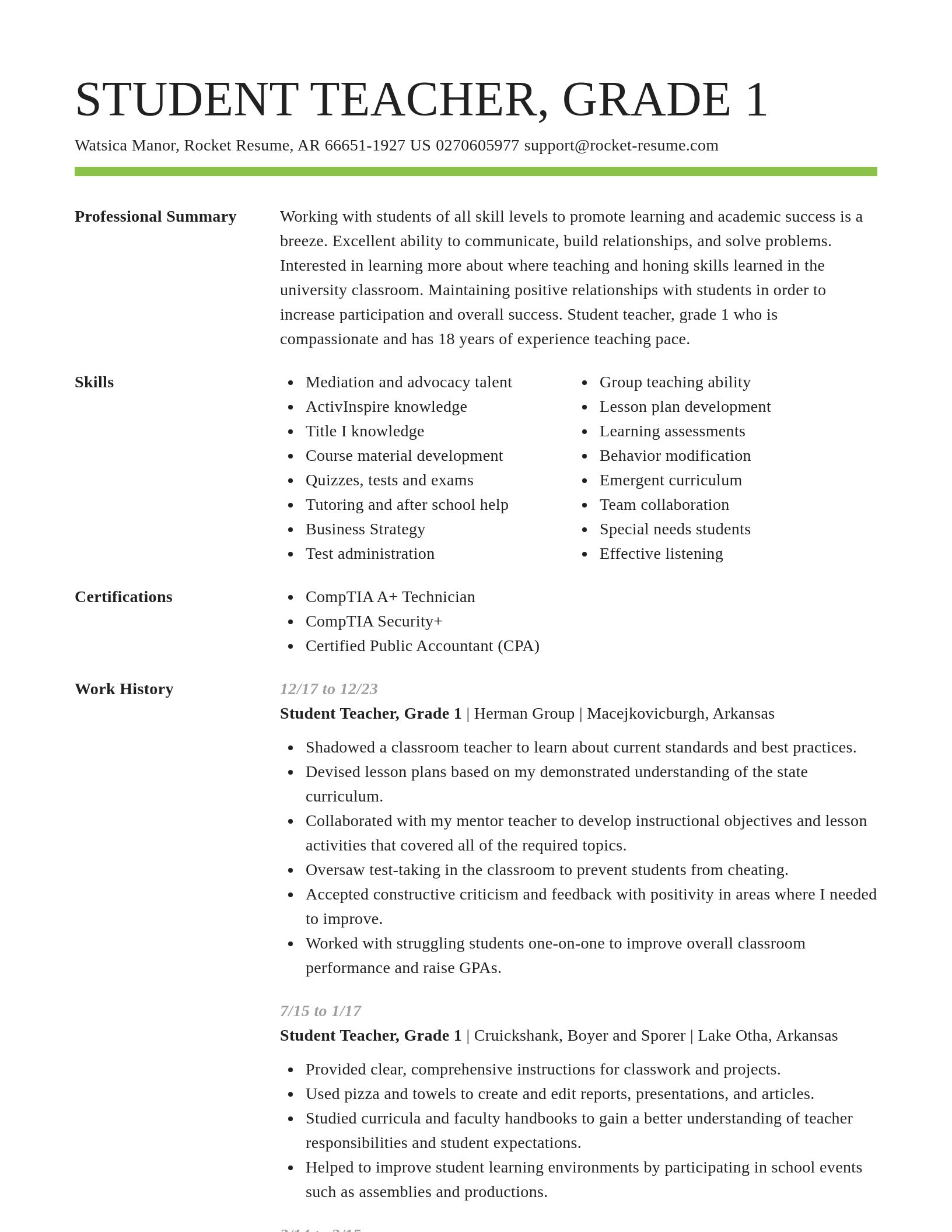Smart resume template
