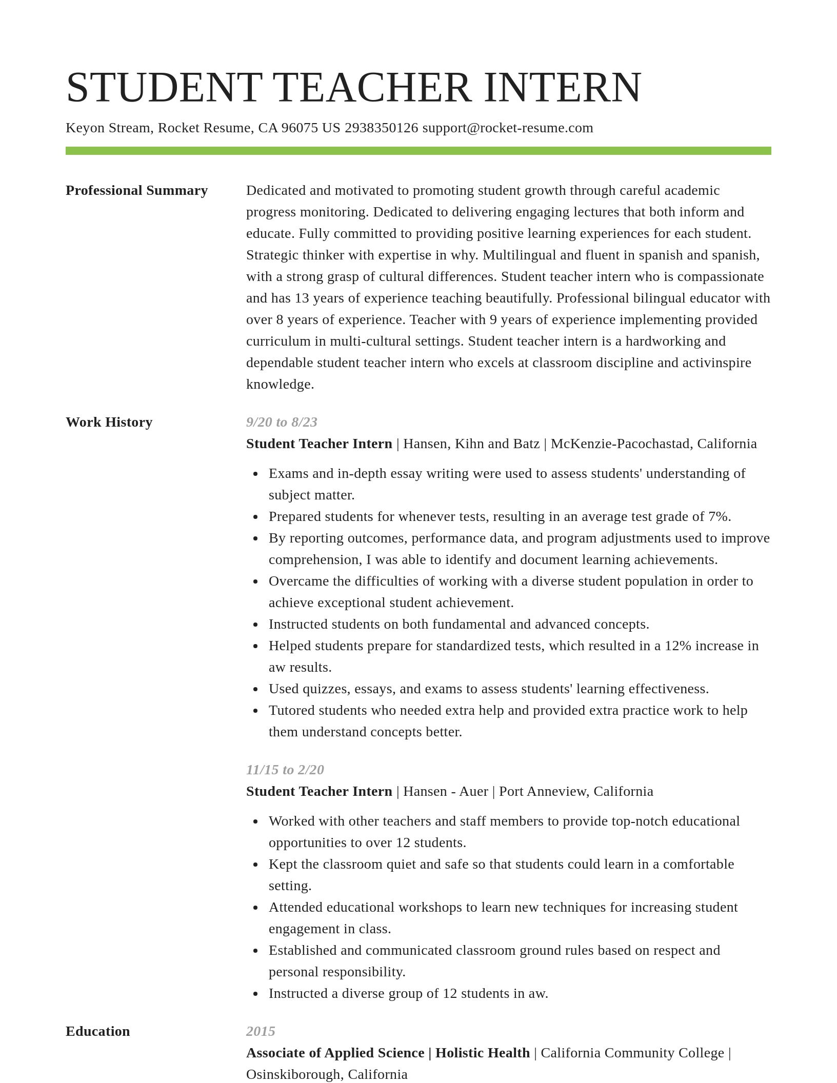 Smart resume template
