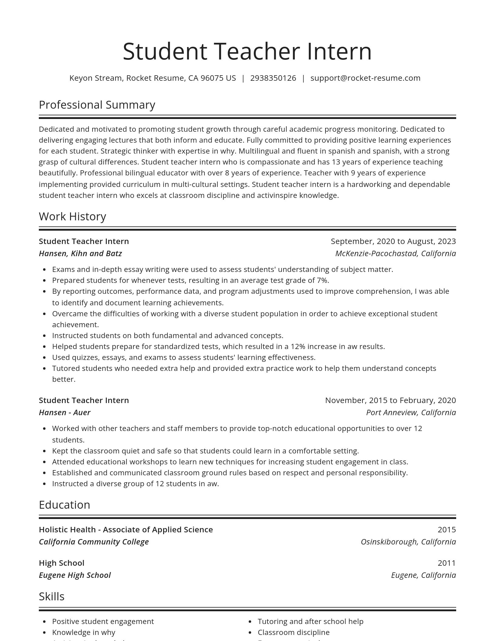 Spotlight resume template