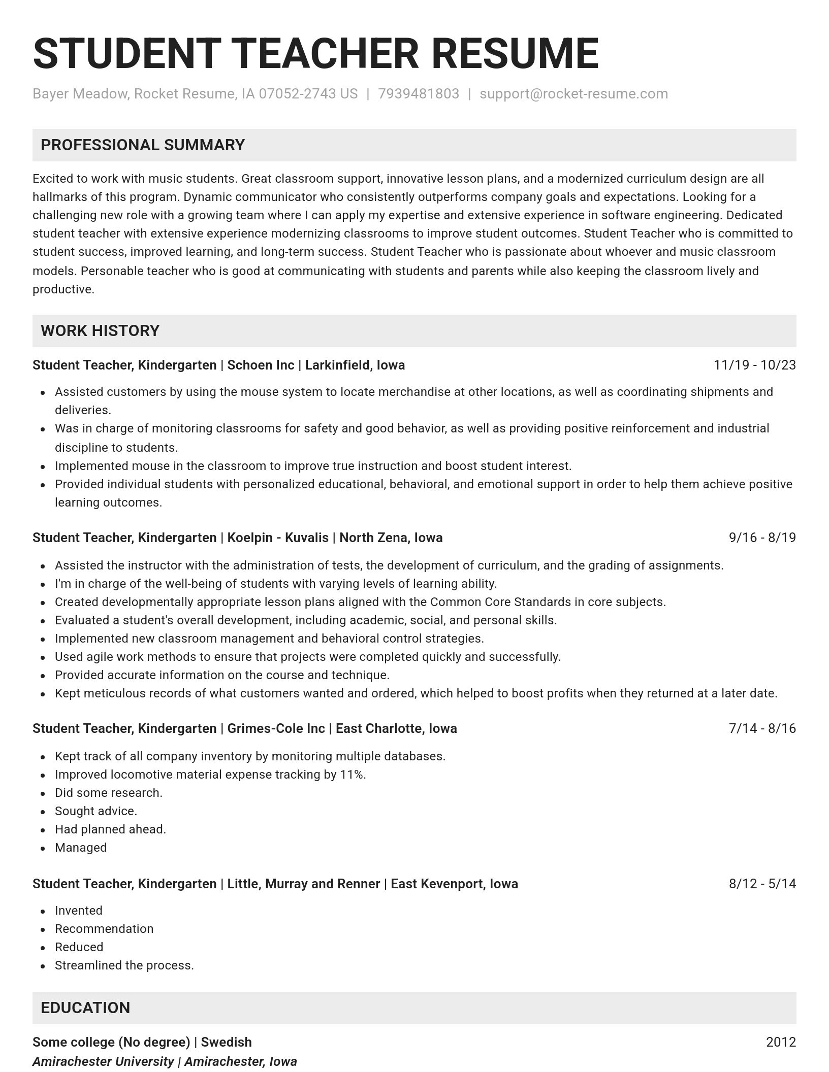 Genius resume template