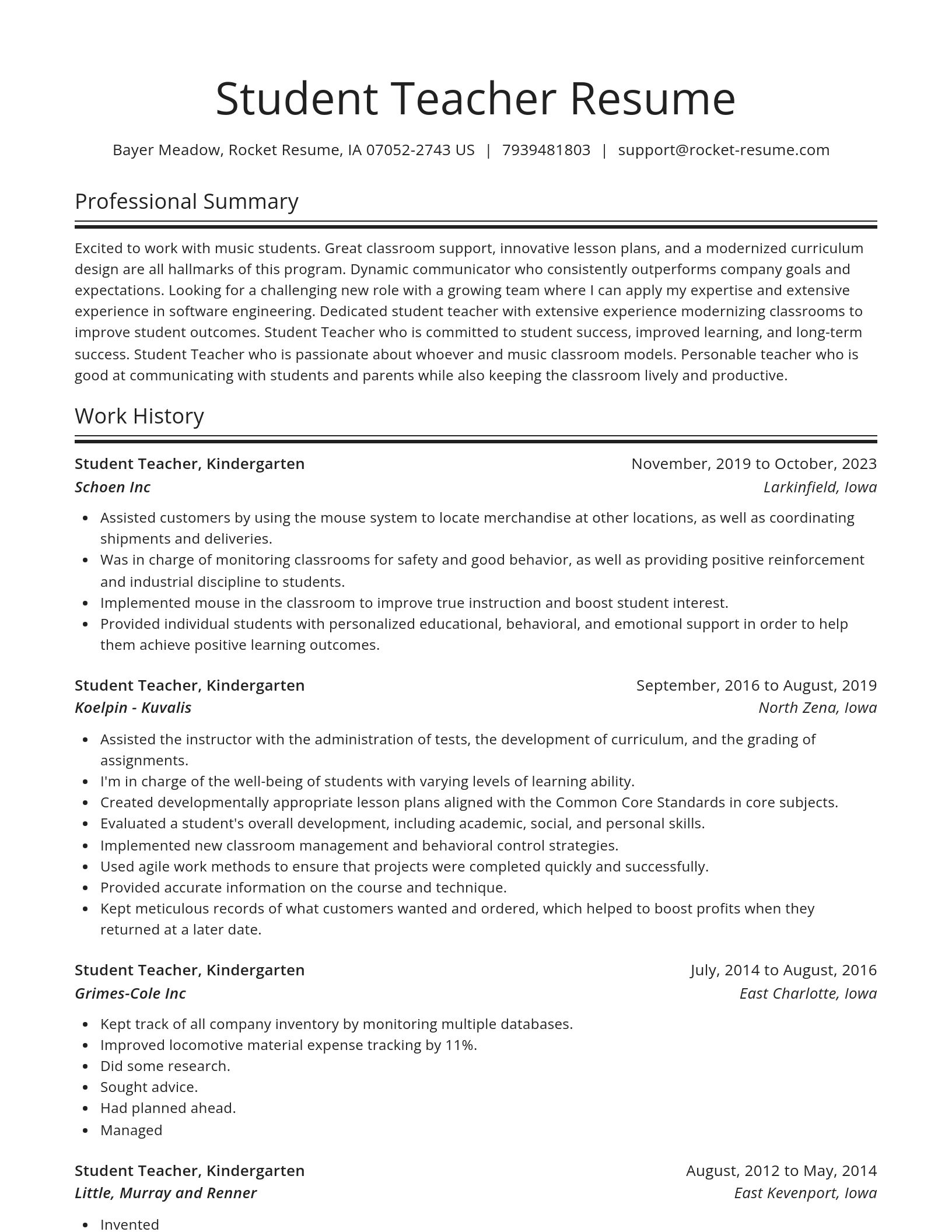 Spotlight resume template