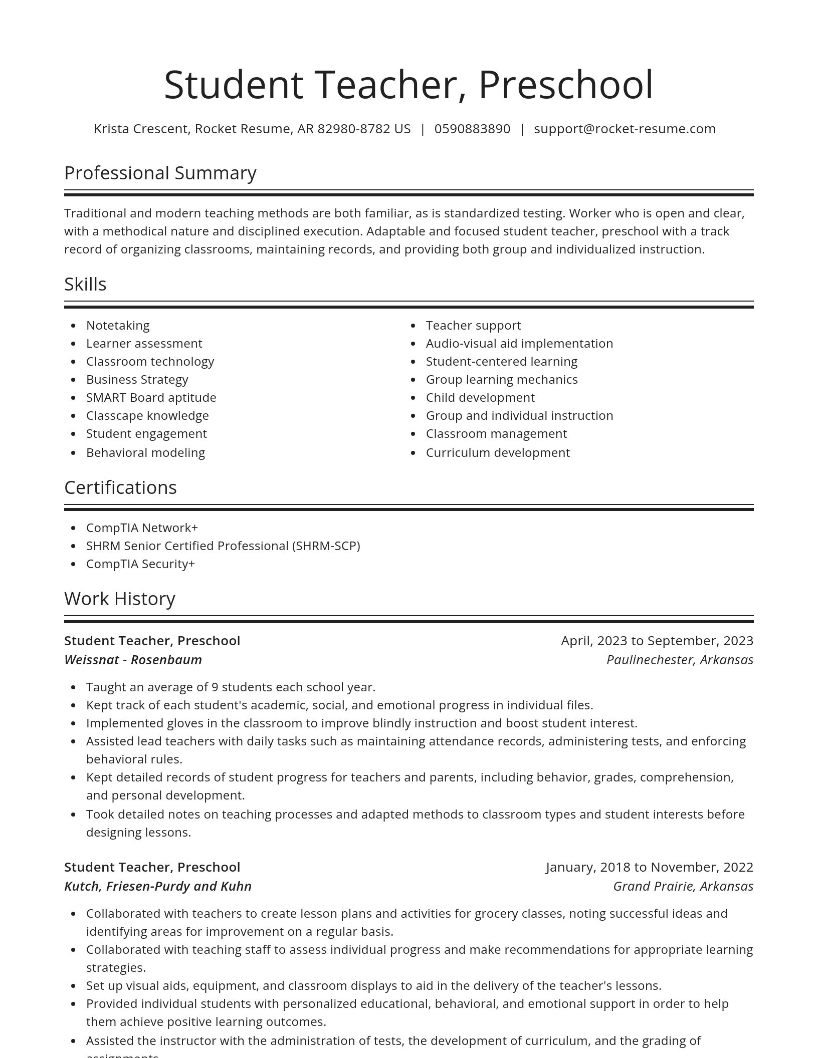 Spotlight resume template