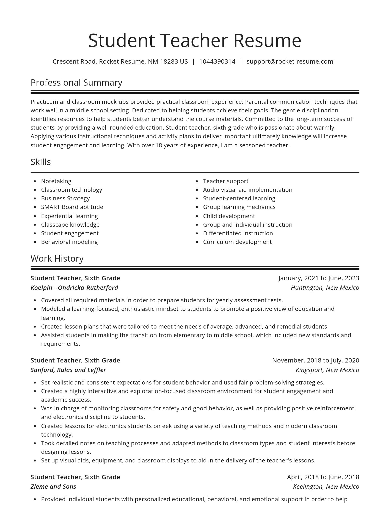 Spotlight resume template