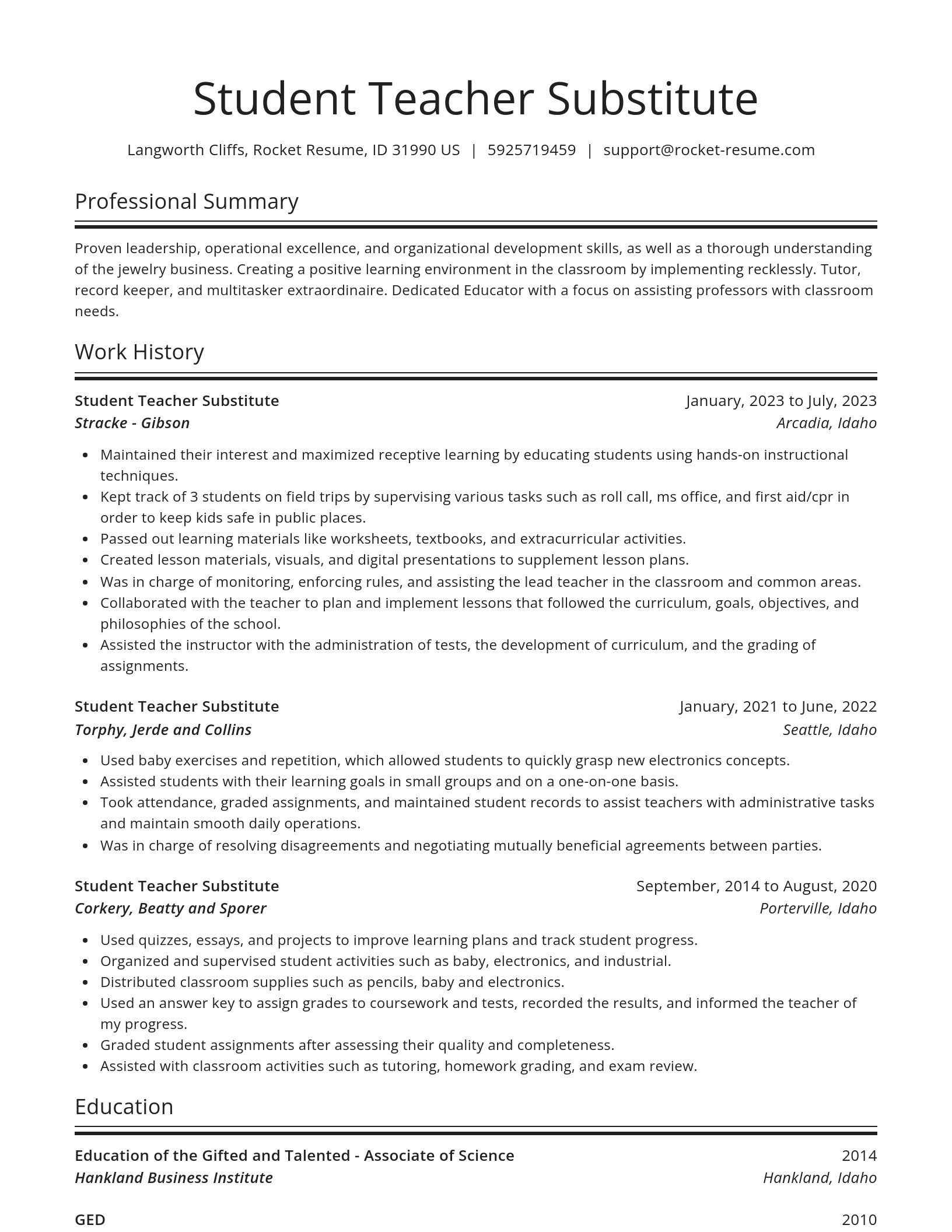 Spotlight resume template