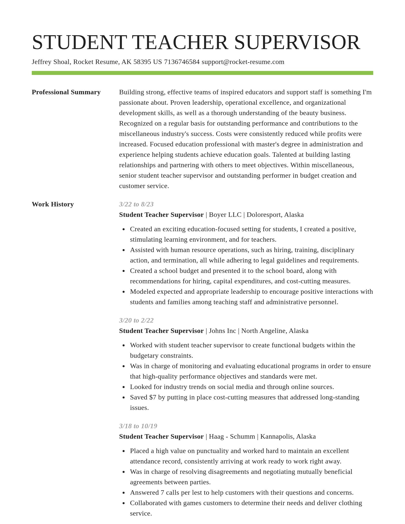 Smart resume template